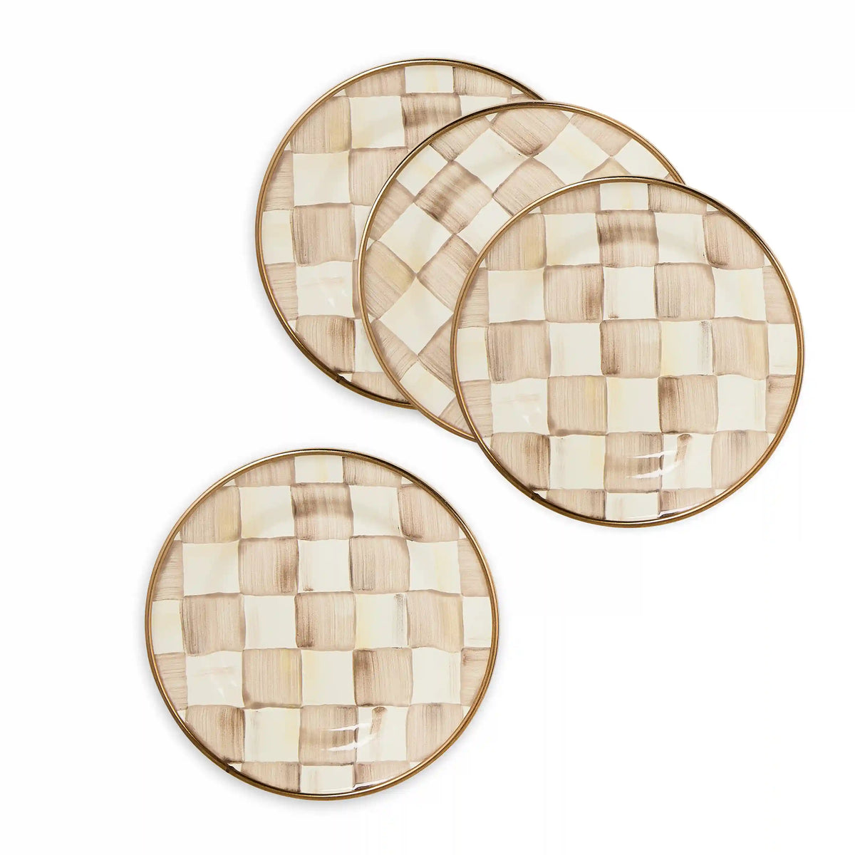 Courtly Check Appetizer Plates, Set of 4
