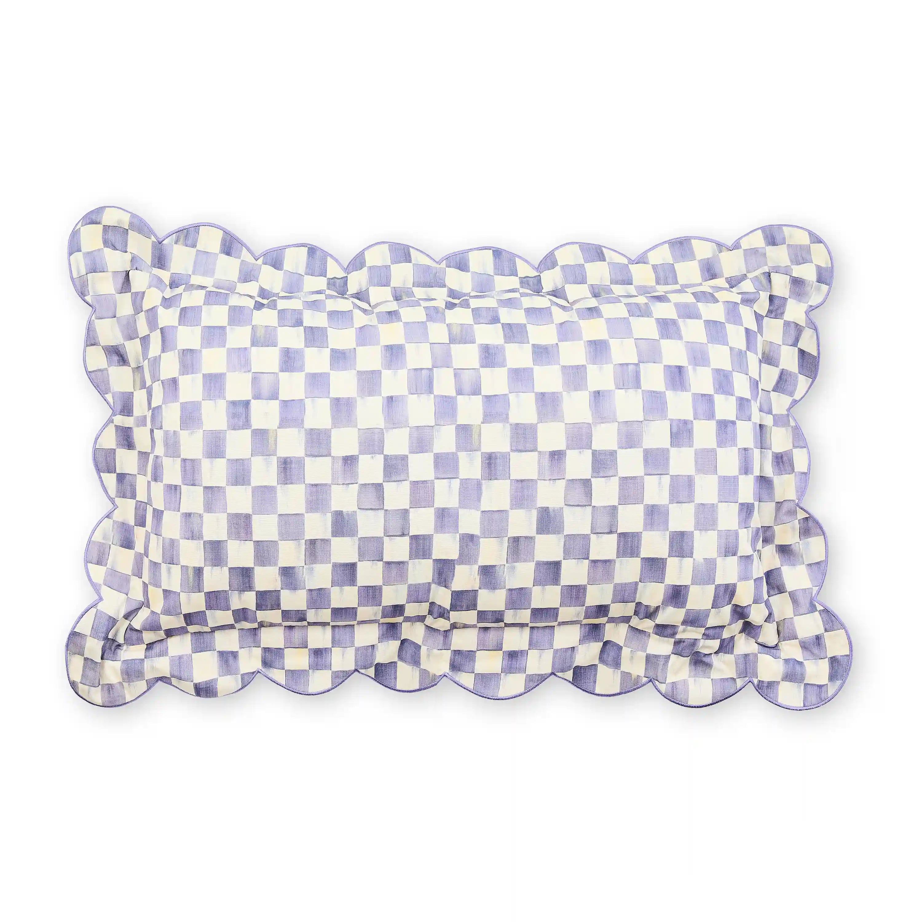 Courtly Check Reversible Scalloped Lumbar Throw Pillow