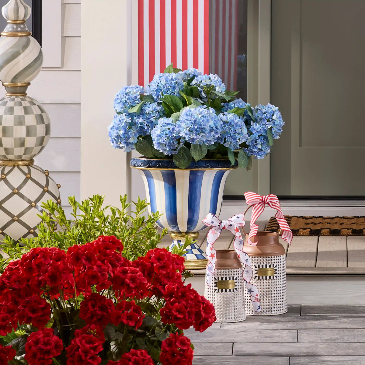 Rosy Check Pedestal Urn
