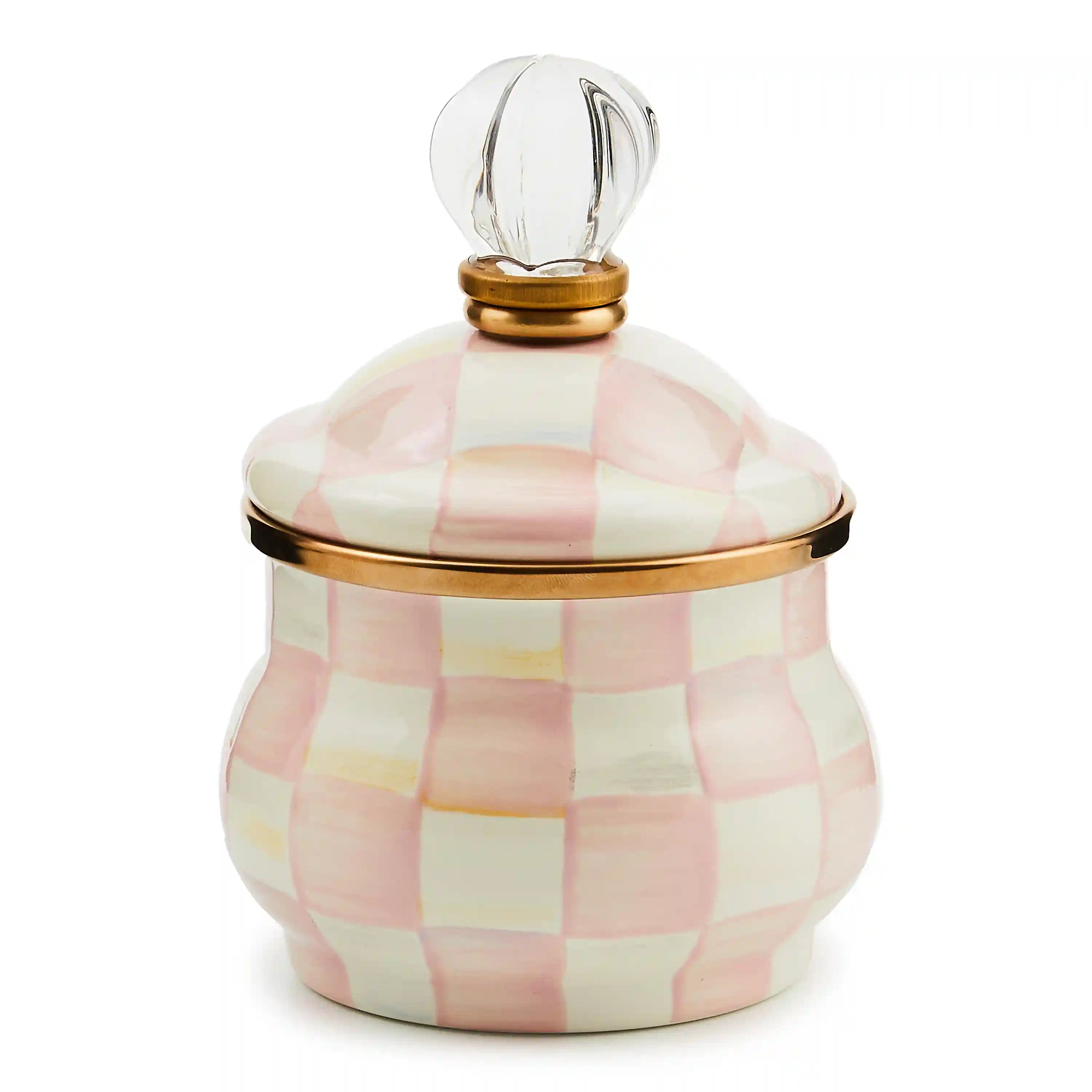 Emerald Check Lidded Sugar Bowl