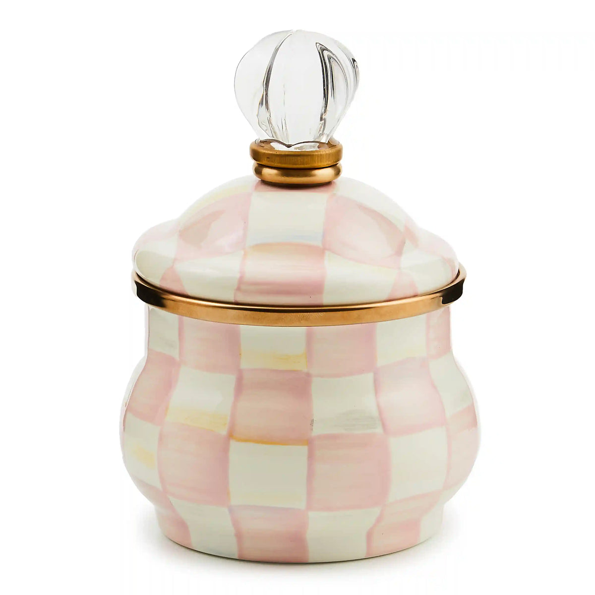 Violet Check Lidded Sugar Bowl