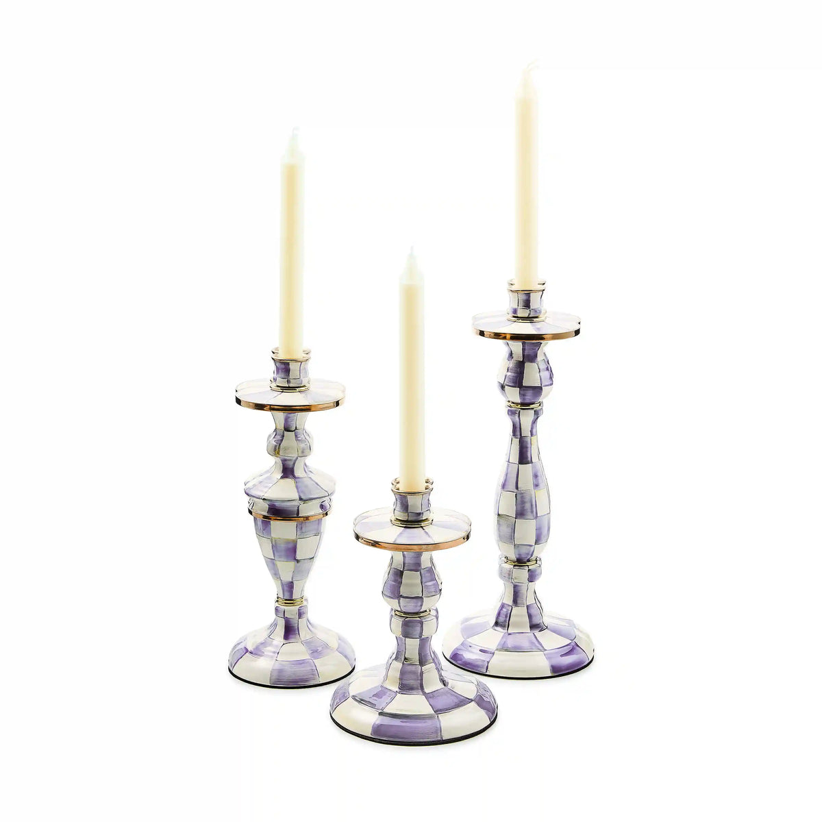 Mocha Check Medium Candlestick