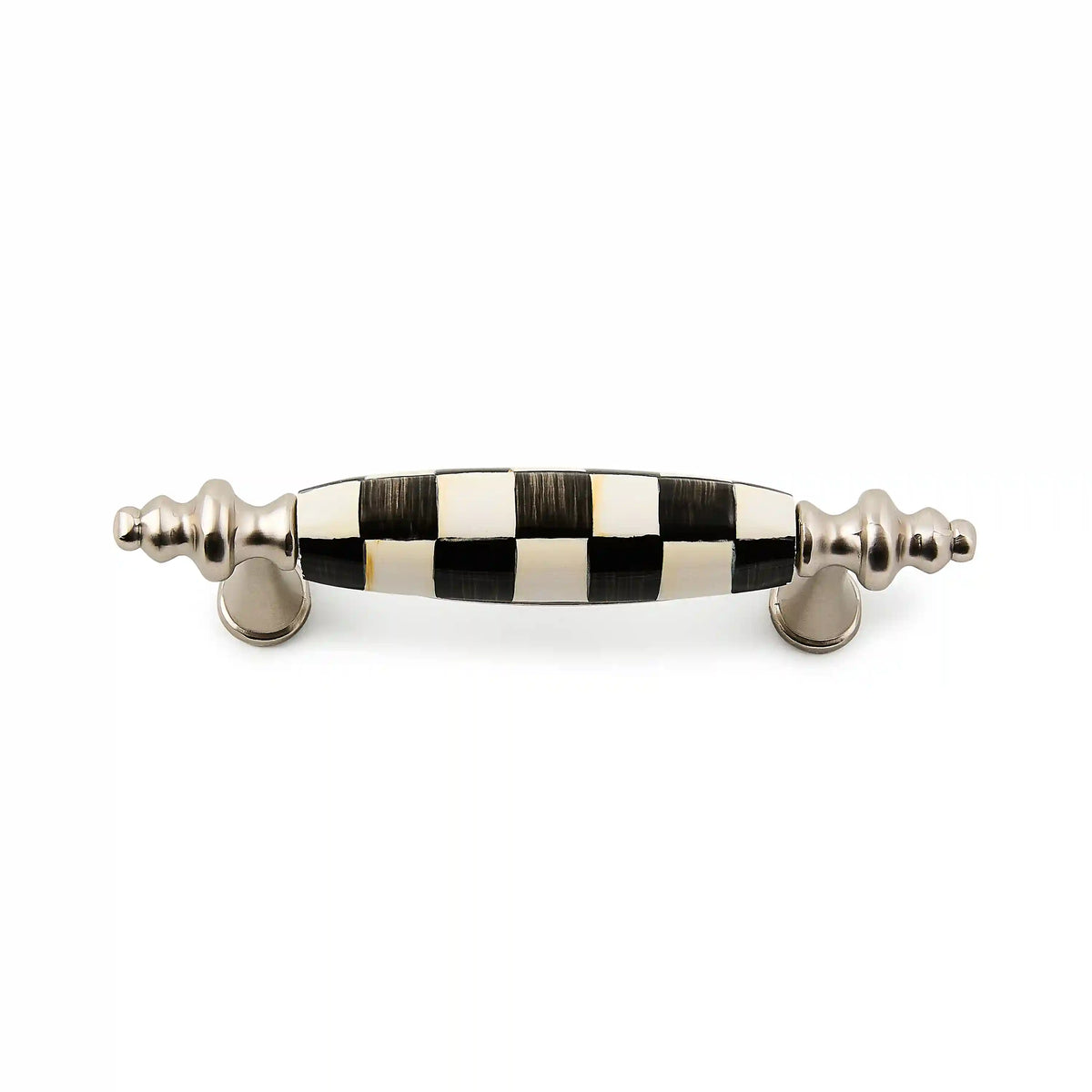 Mocha Check Brass Drawer Pull