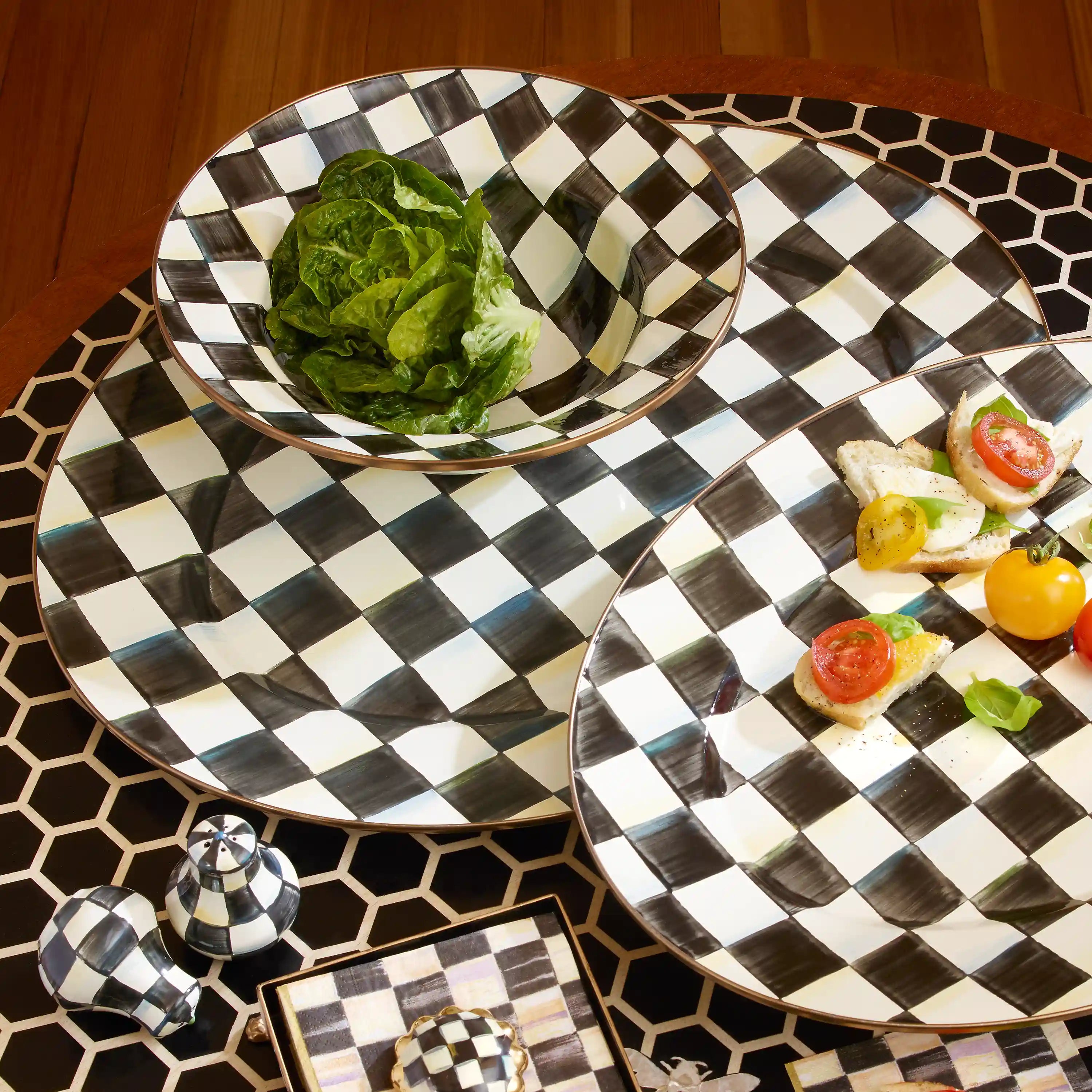 Emerald Check Large Oval Platter