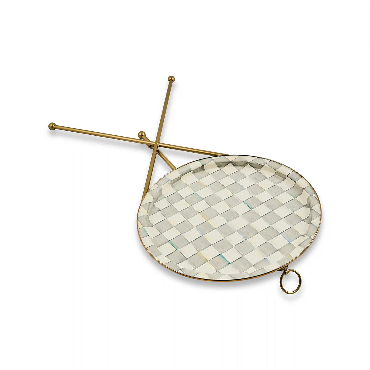 Sterling Check Enamel Tilt Accent Table