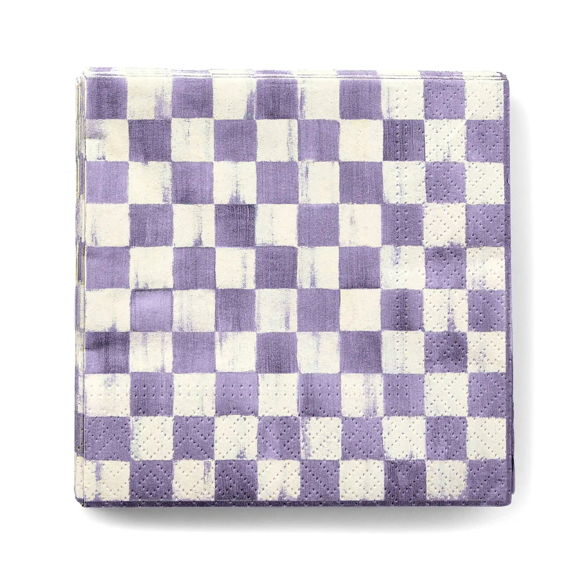 Mocha Check Cocktail Paper Napkins