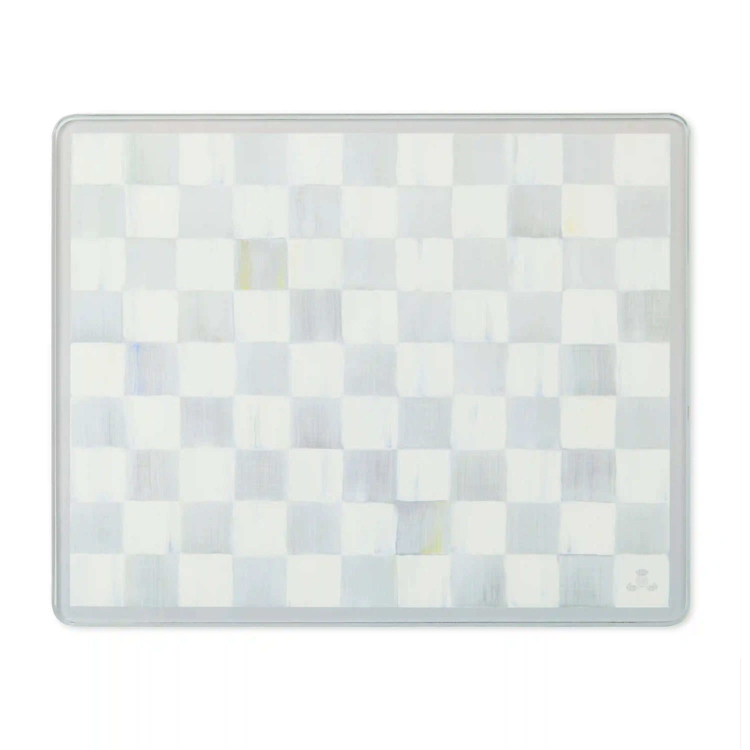 Rosy Check Glass Cutting Boards, Set of 2