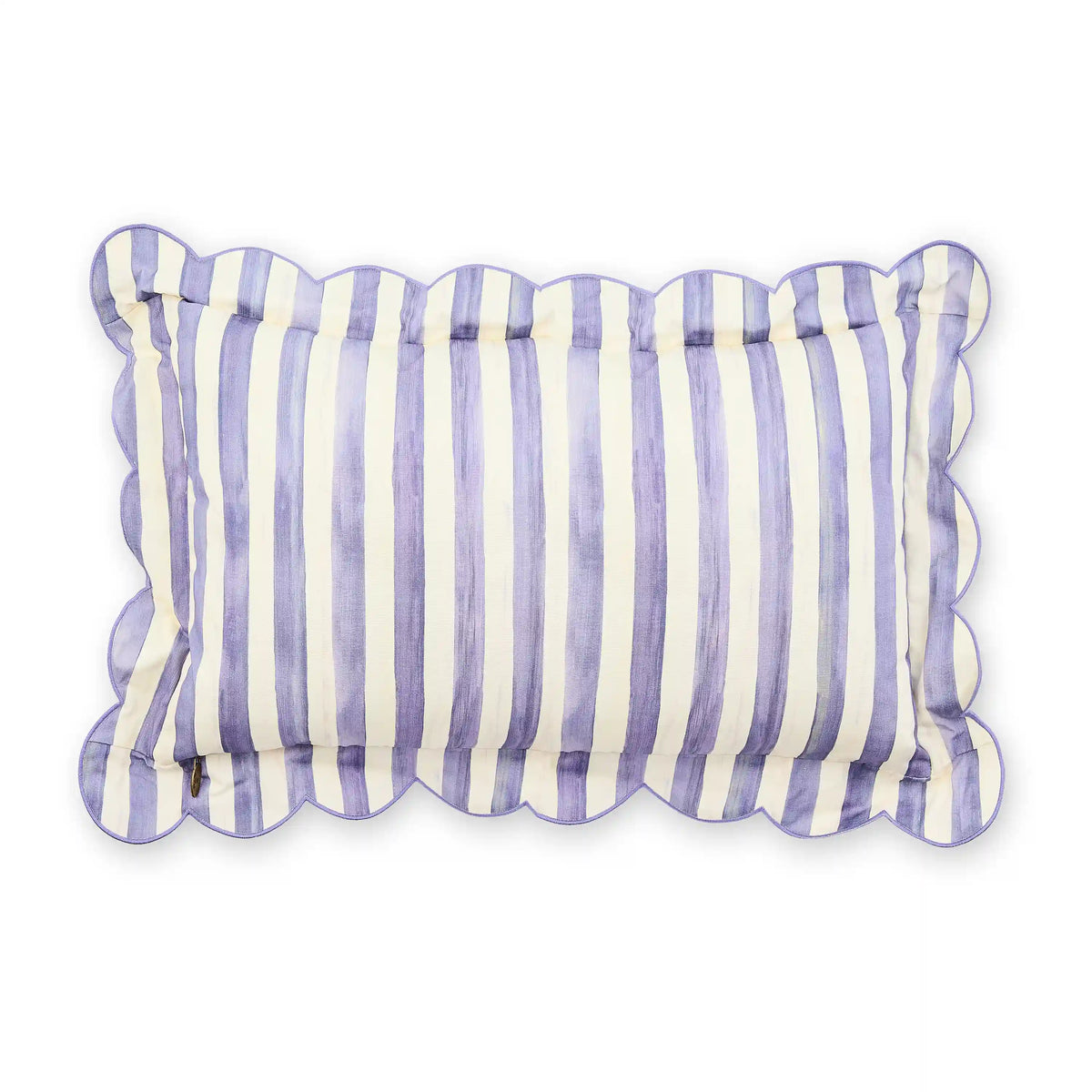 Mocha Check Reversible Scalloped Lumbar Throw Pillow