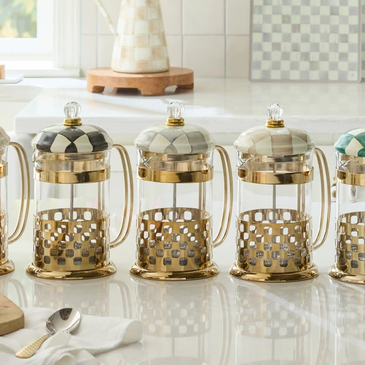Violet Check French Press