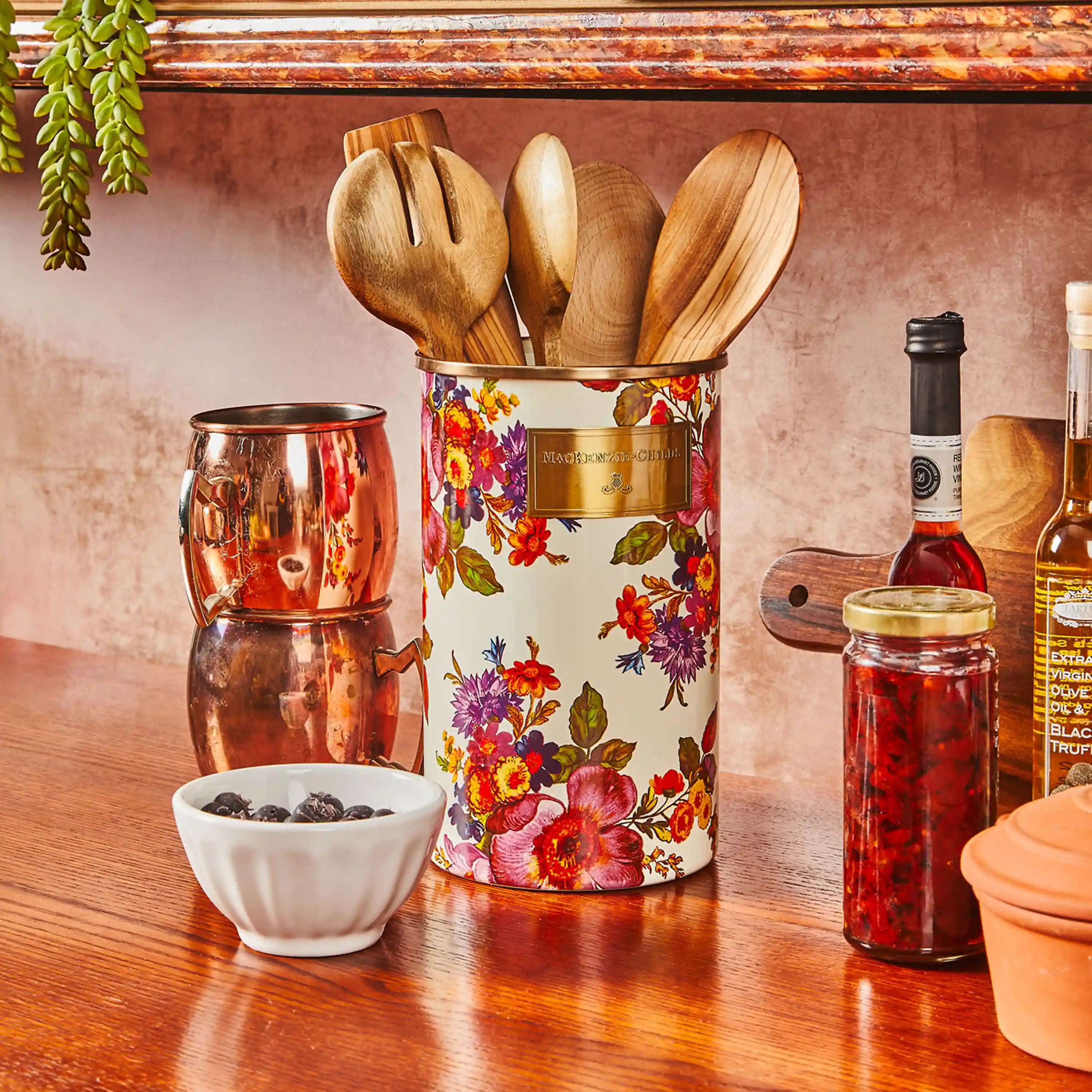 Wild Rose Mauve Utensil Holder