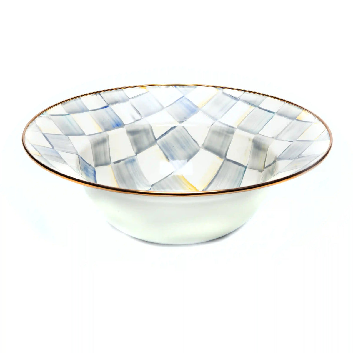Violet Check Serving Bowl