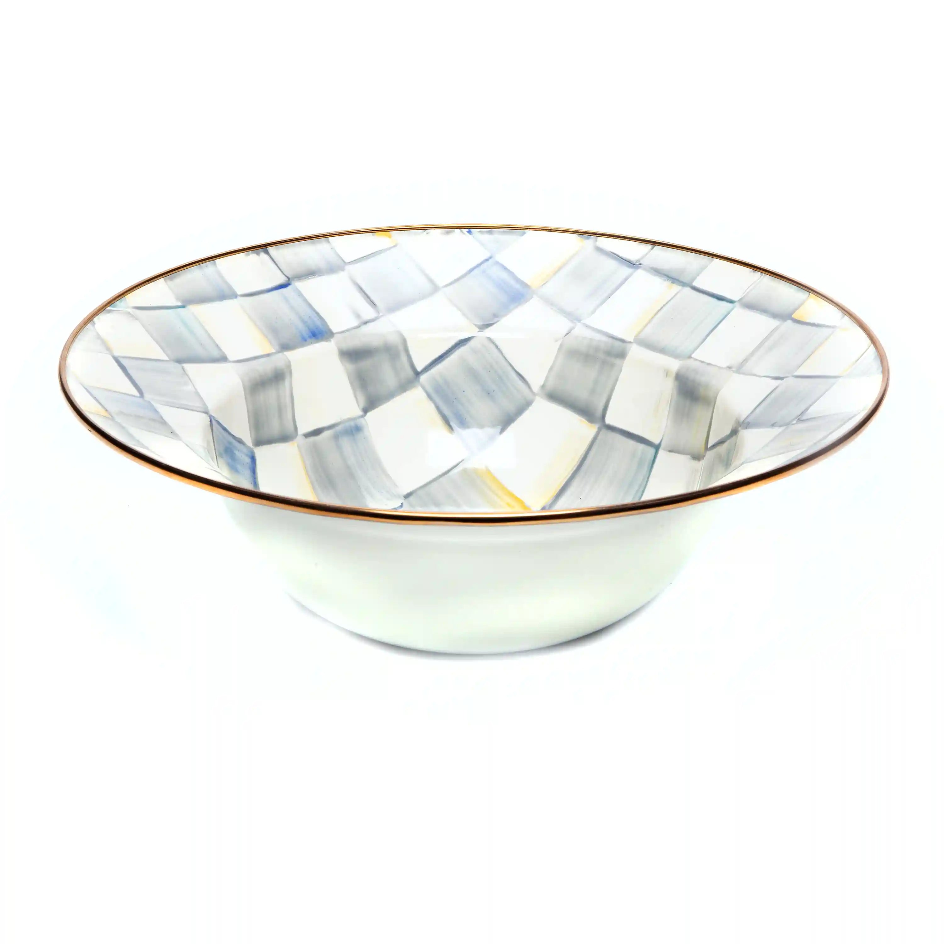 Mocha Check Serving Bowl