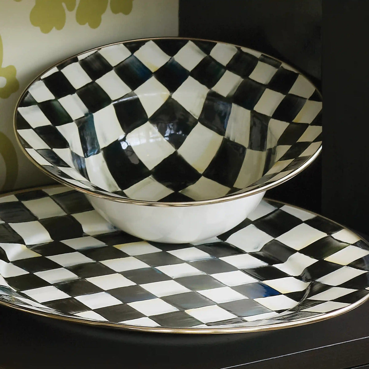 Sky Check Serving Bowl