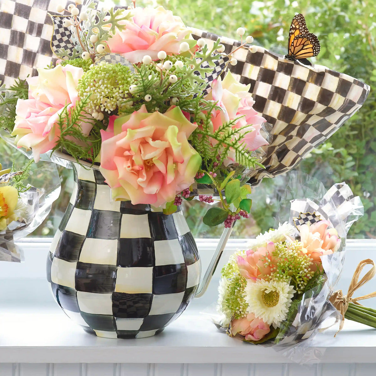 Violet Check Pitcher