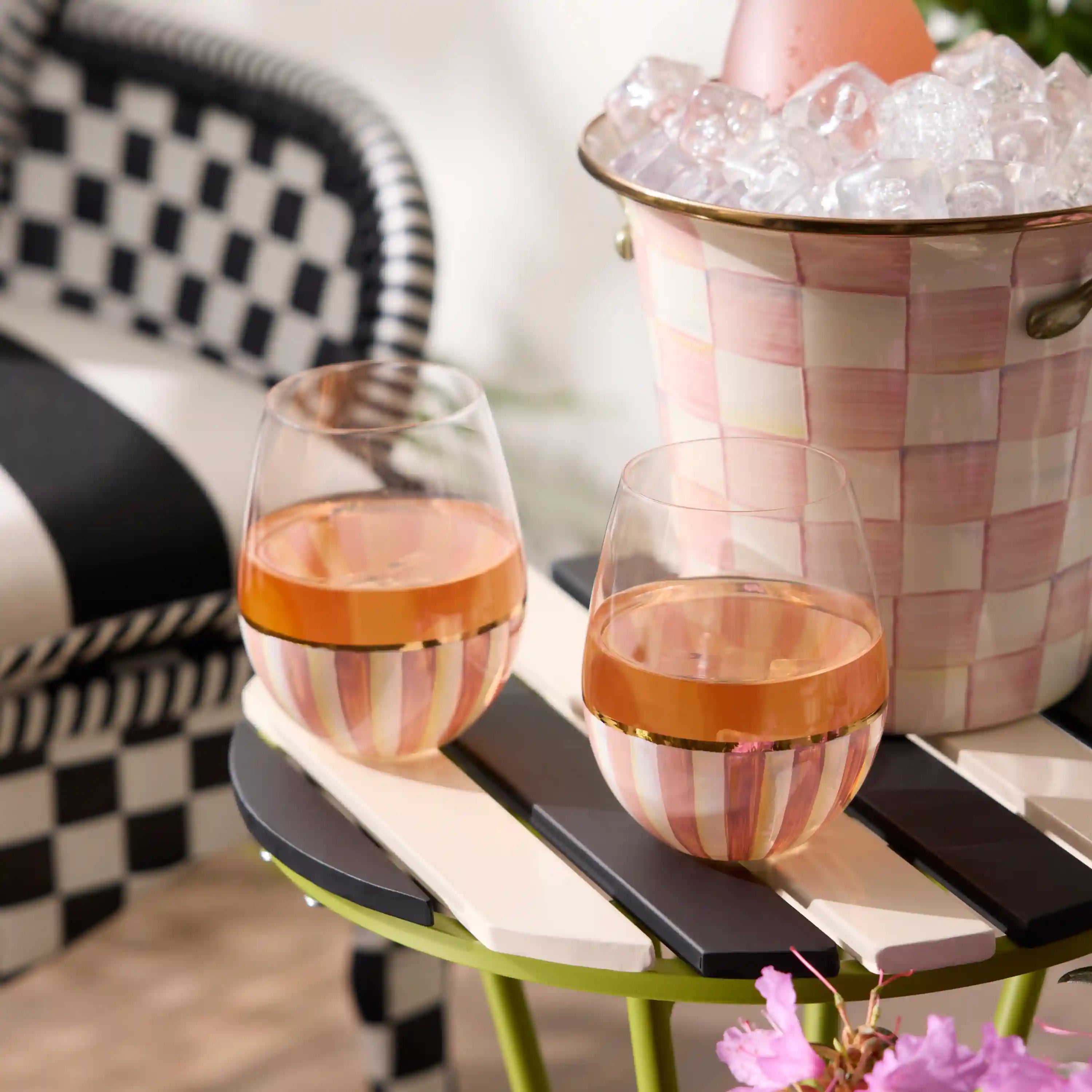 Courtly Stripe Stemless Wine Glass