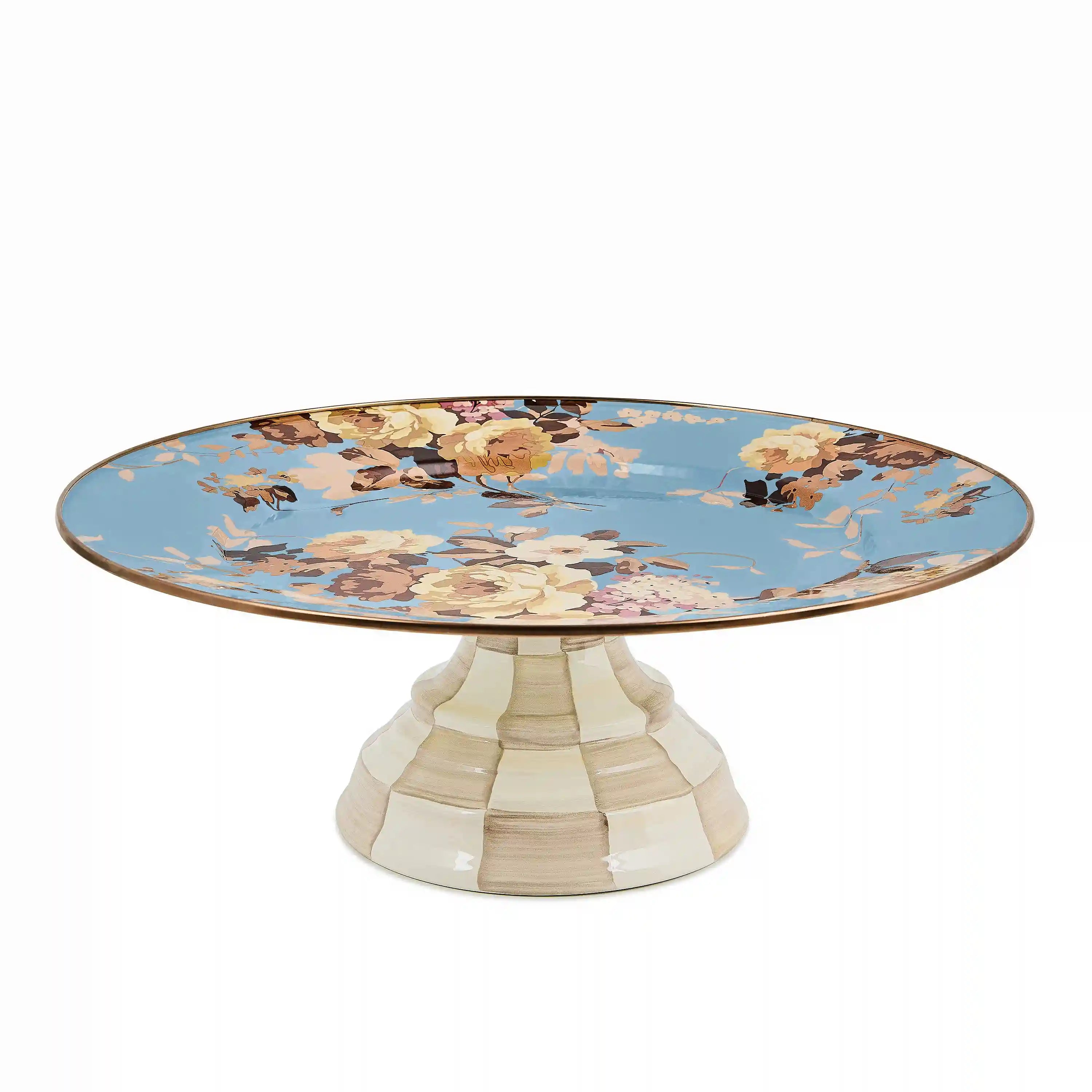 Wild Rose White Large Pedestal Platter