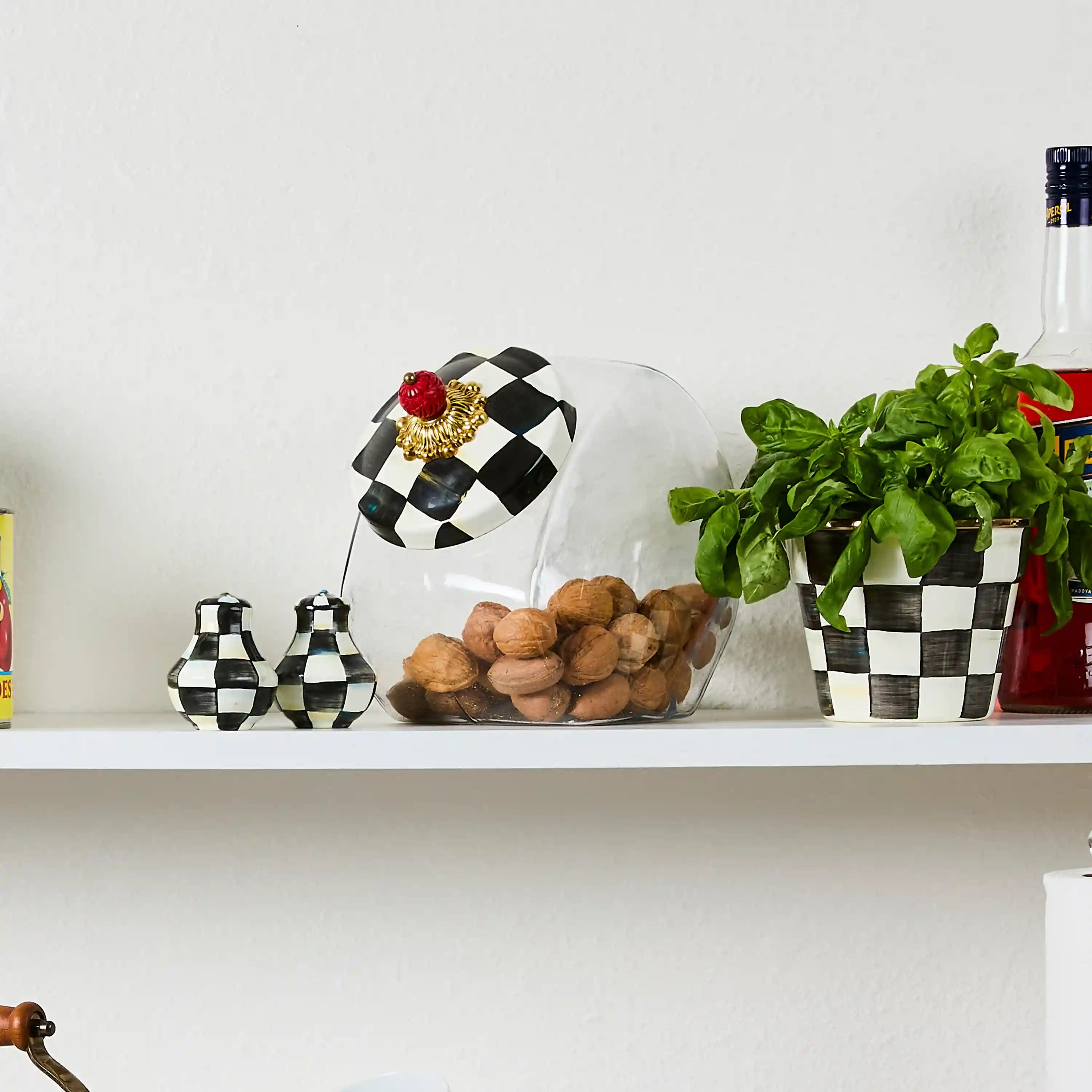 Cookie Jar with Sky Check Lid