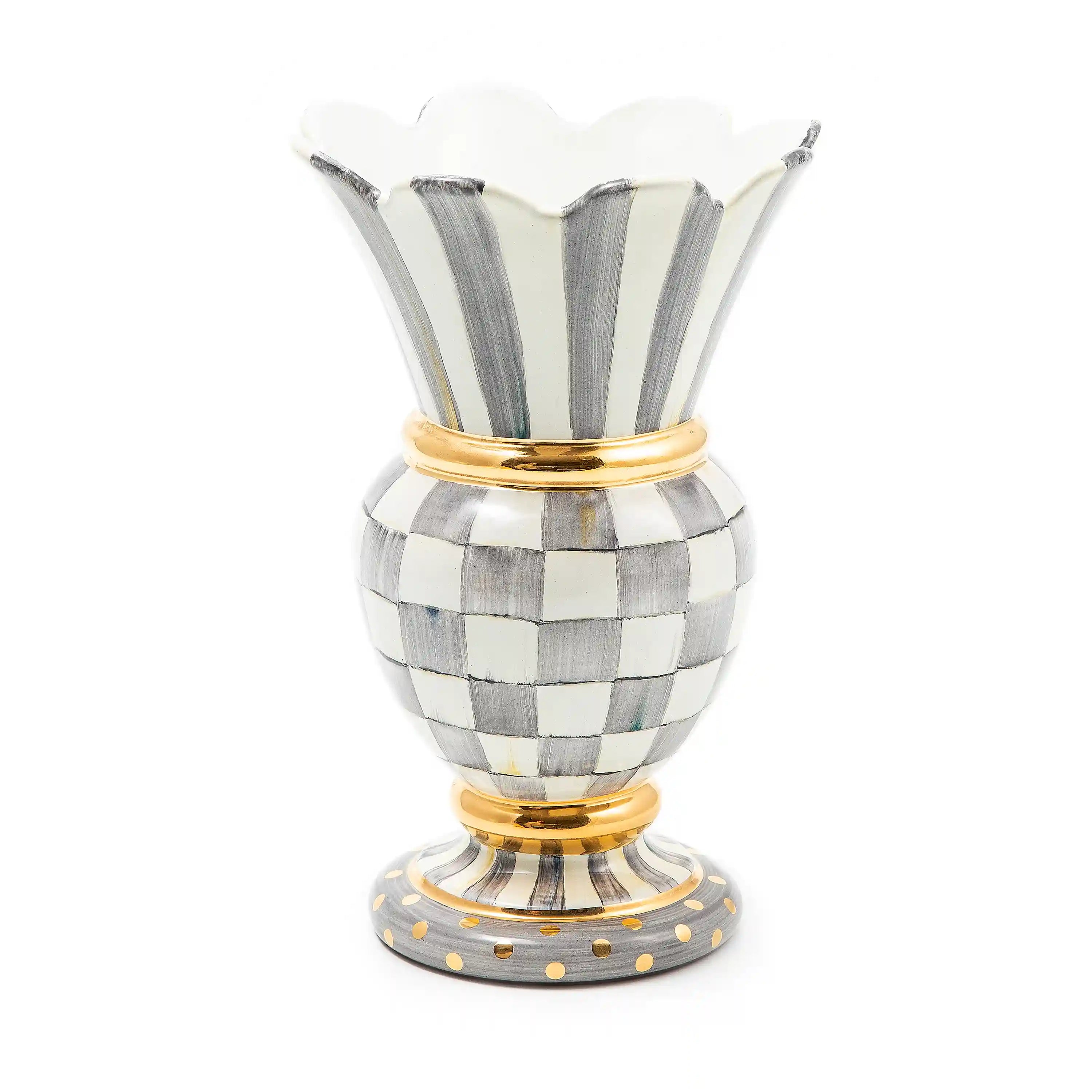 Mocha Check Ceramic Great Vase