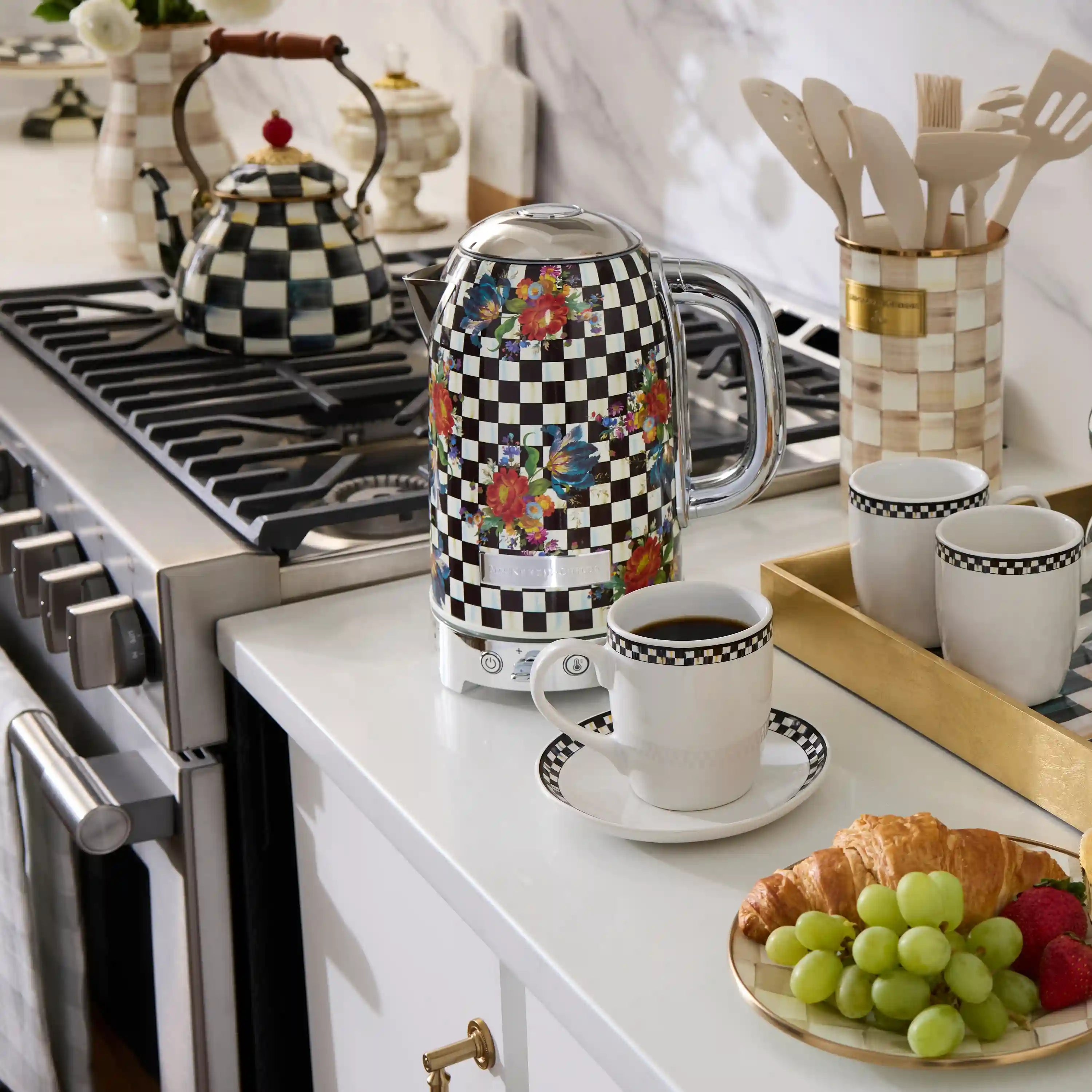 Mocha Check Electric Kettle