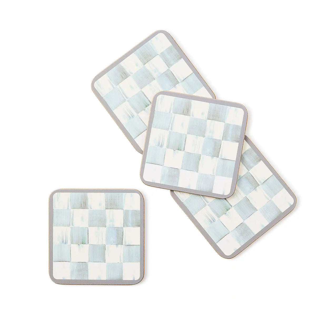 Royal Check Cork Back Coasters, Set of 4