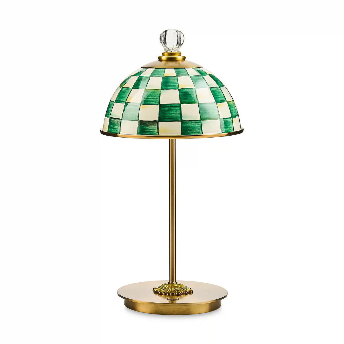 Courtly Check LED Rechargeable Dome Table Lamp