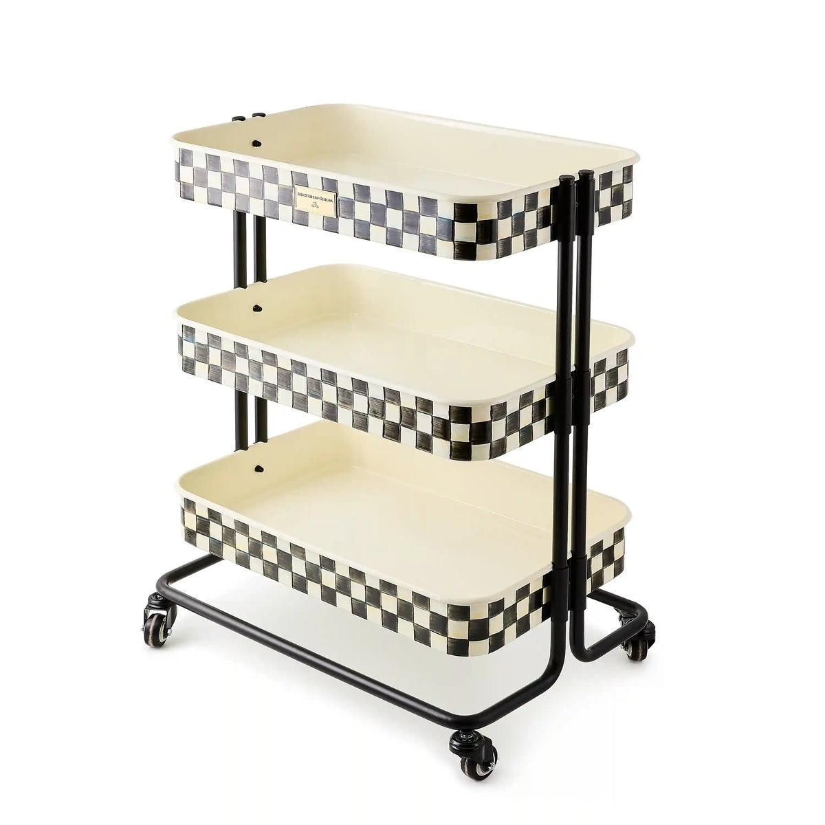 Rosy Check 2-Tier Kitchen Cart