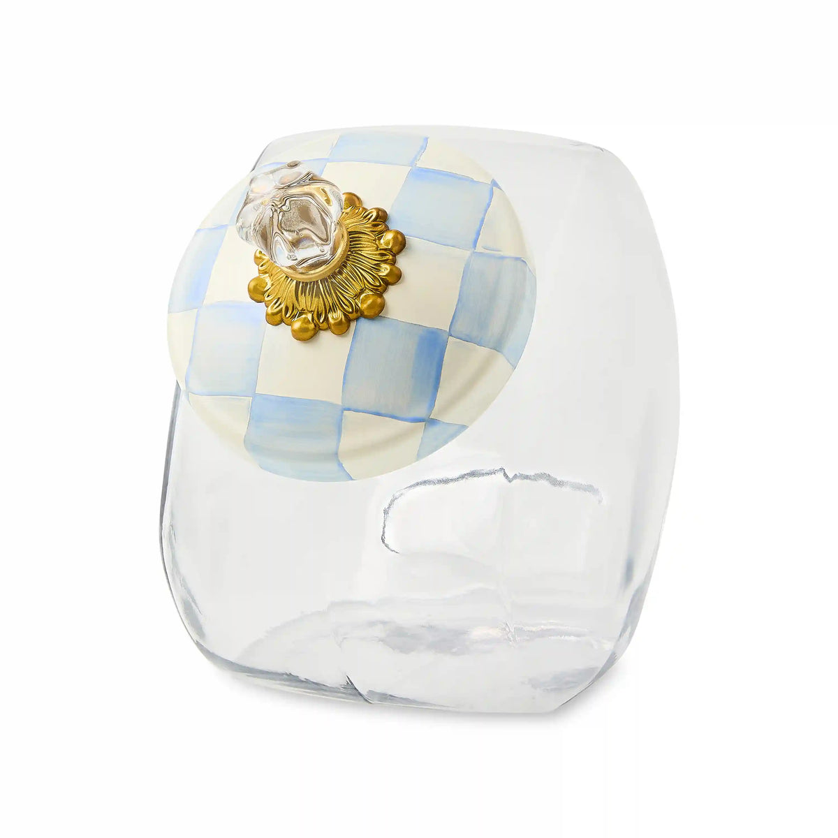 Cookie Jar with Mocha Check Lid