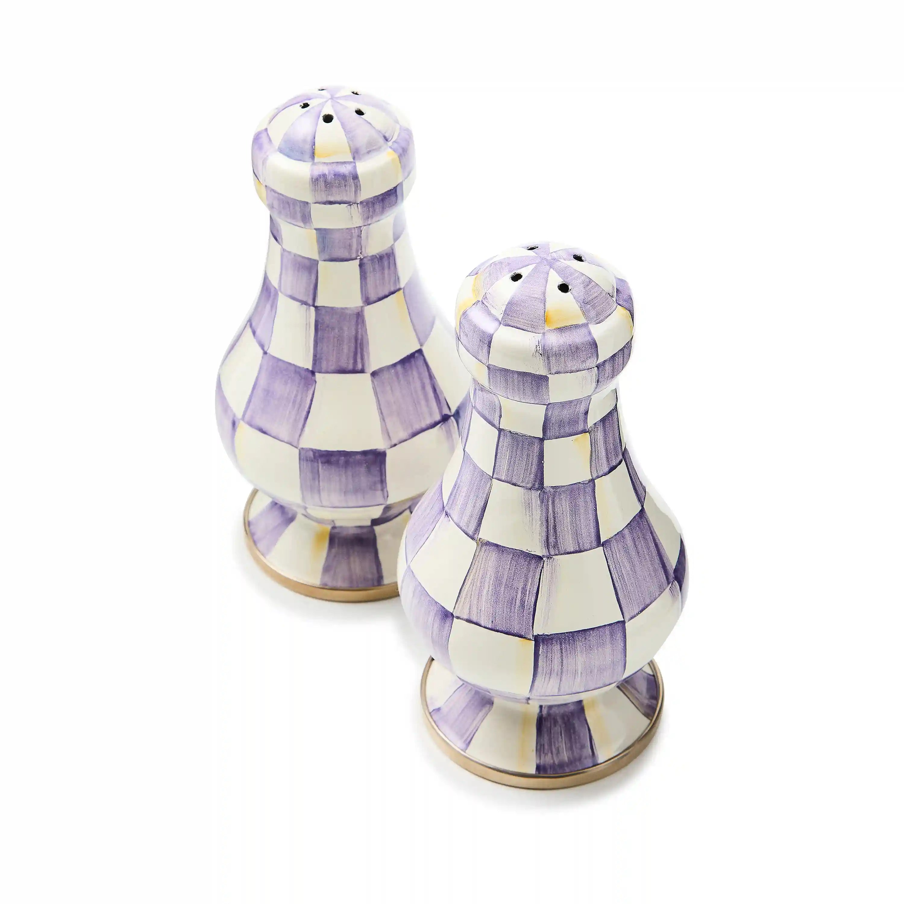 Sterling Check Salt & Pepper Shakers