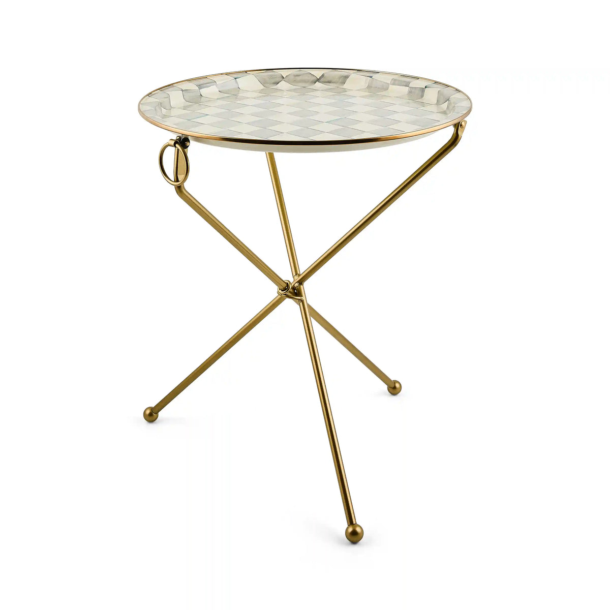 Rosy Check Enamel Tilt Accent Table