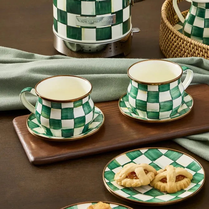Emerald Check Teacup