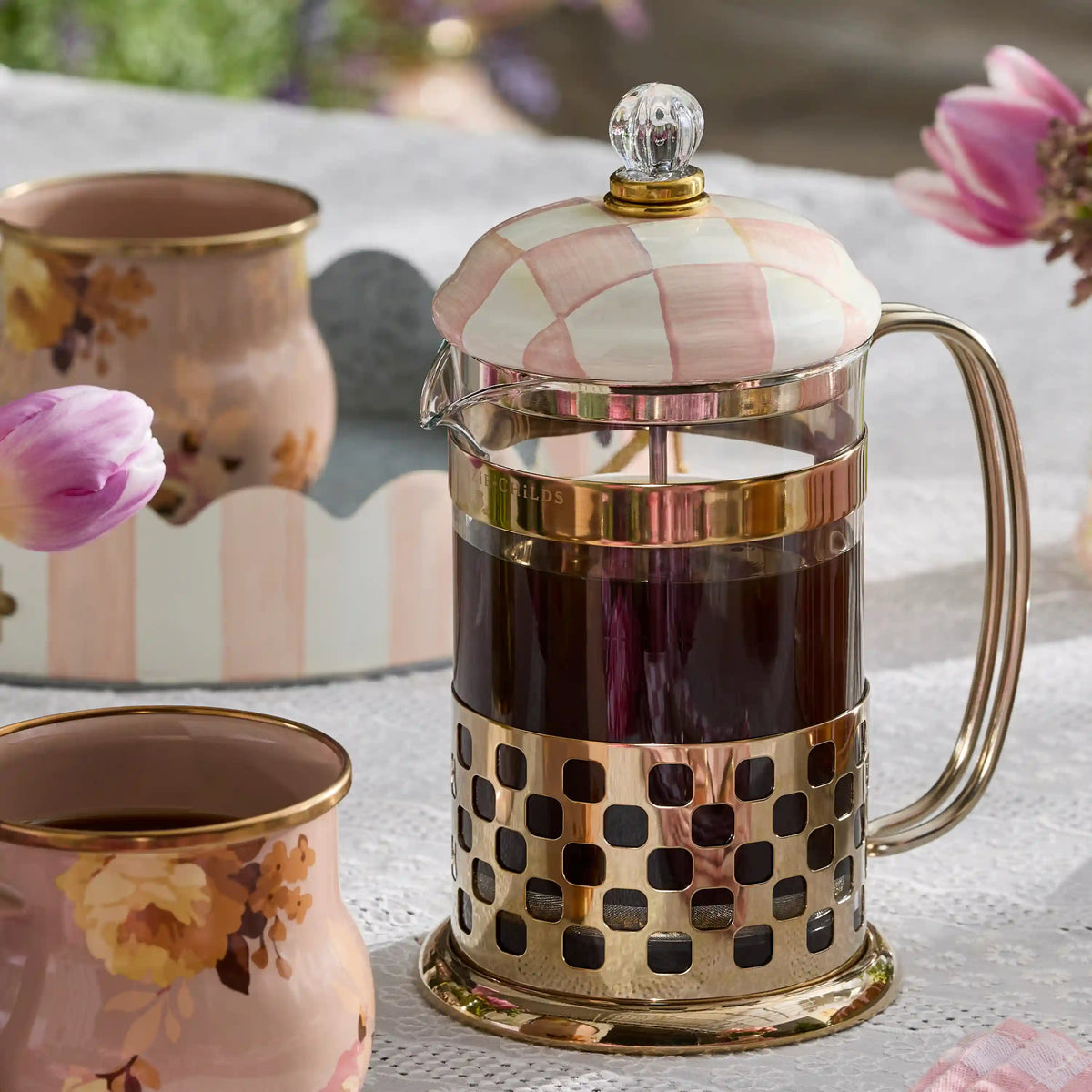 Violet Check French Press