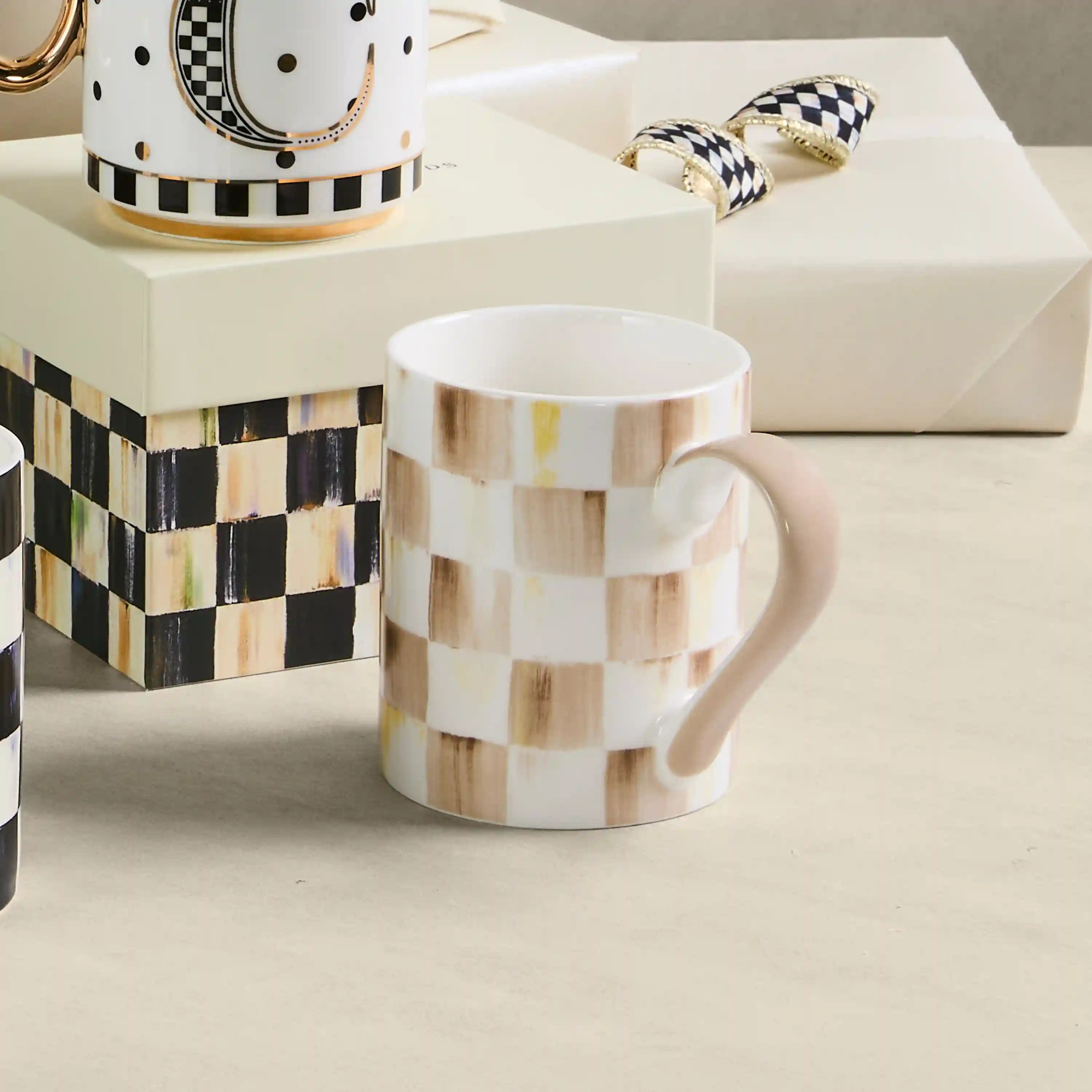 Royal Check Porcelain Mug