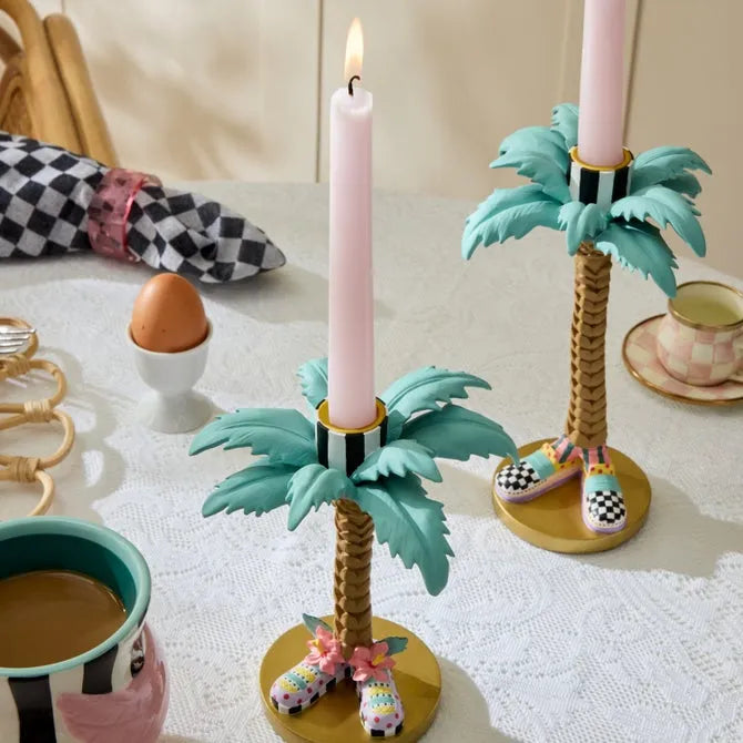 Patience Brewster Palm Tree Candle Holders, Set of 2