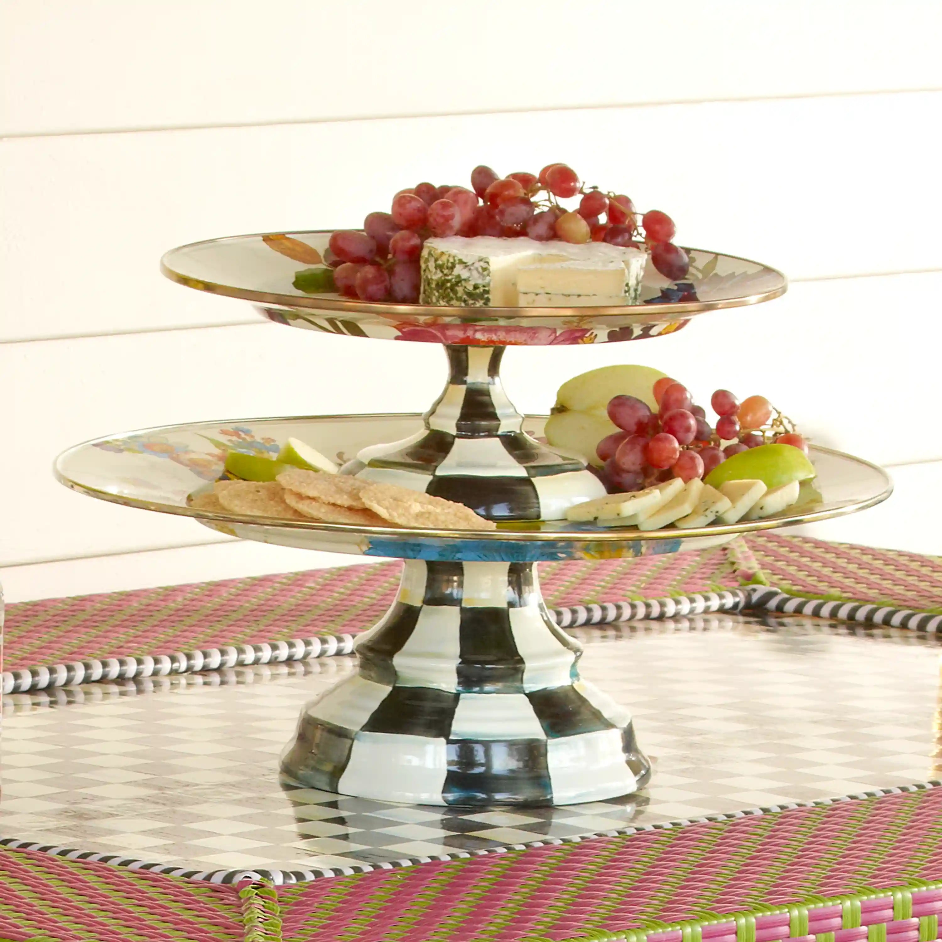 Wild Rose White Mini Pedestal Platter