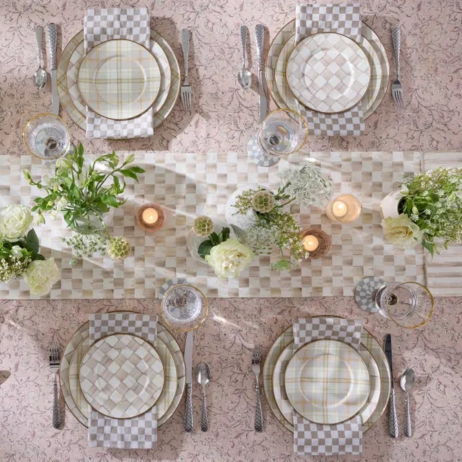 Mocha Check Salad Plate