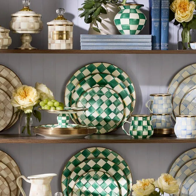 Emerald Check Dinner Plate