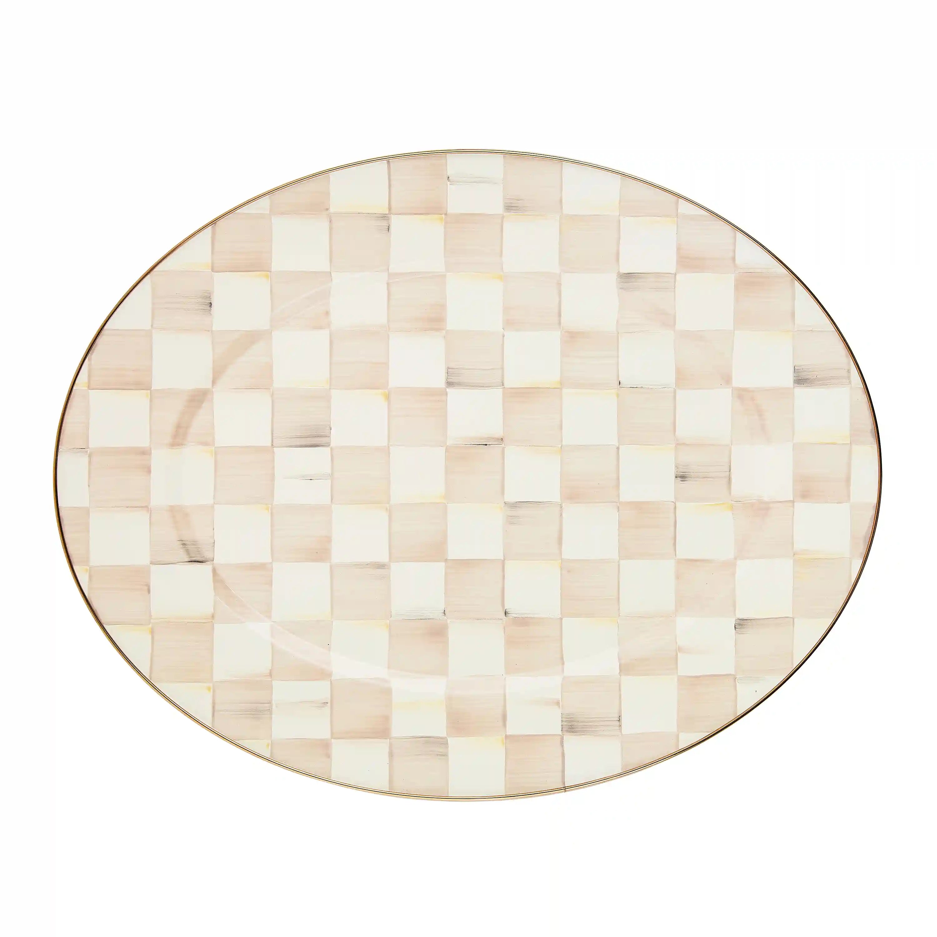 Emerald Check Medium Oval Platter