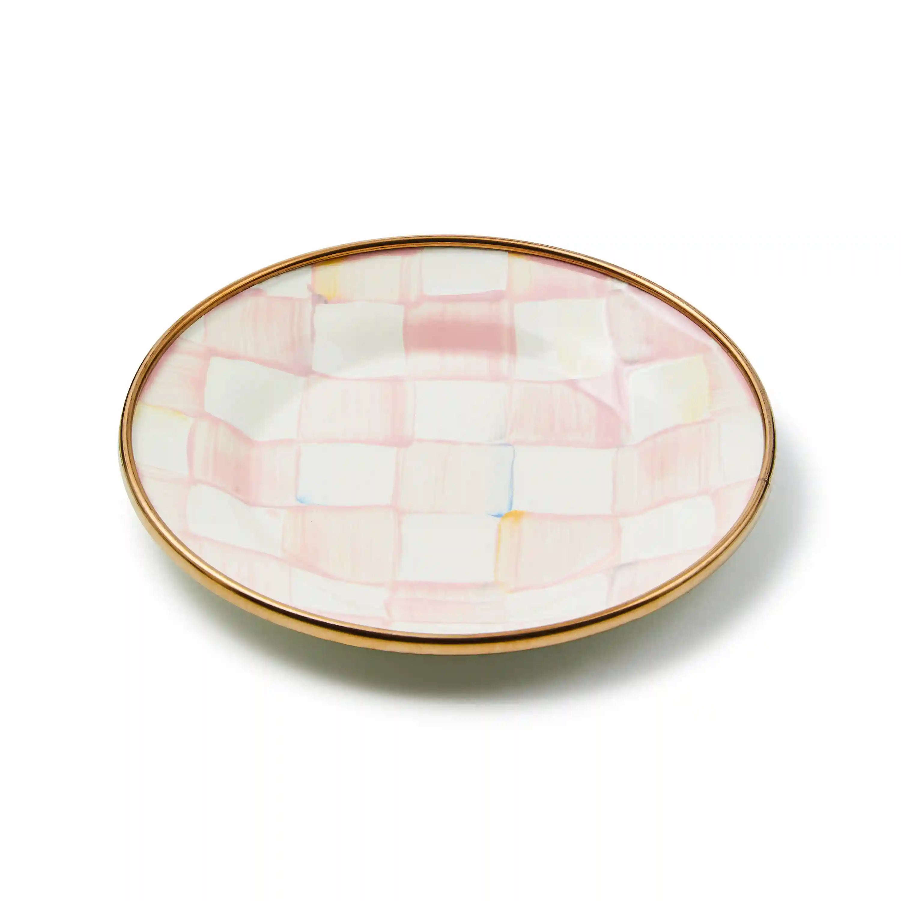 Mocha Check Appetizer Plates, Set of 4