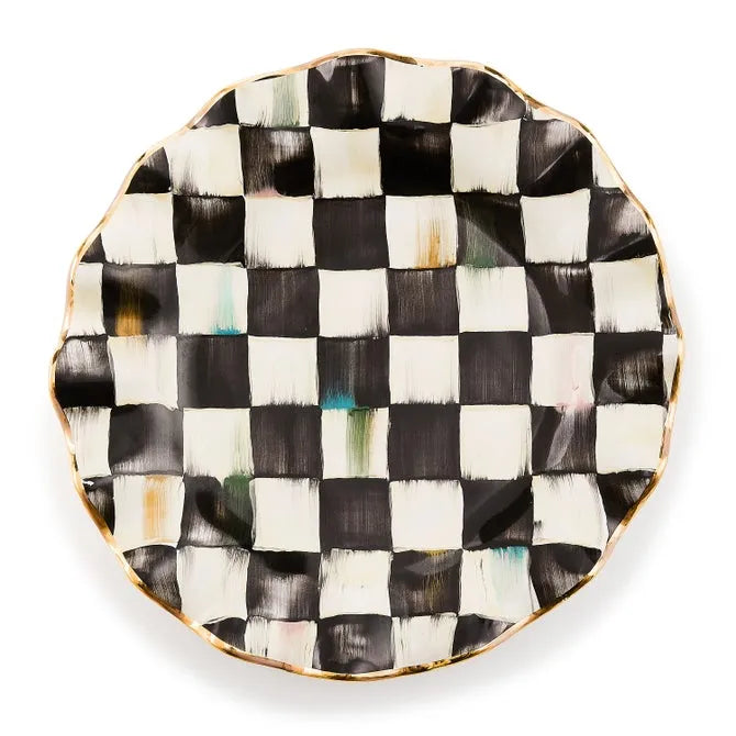 Courtly Check Ceramic Fluted Dessert Plate