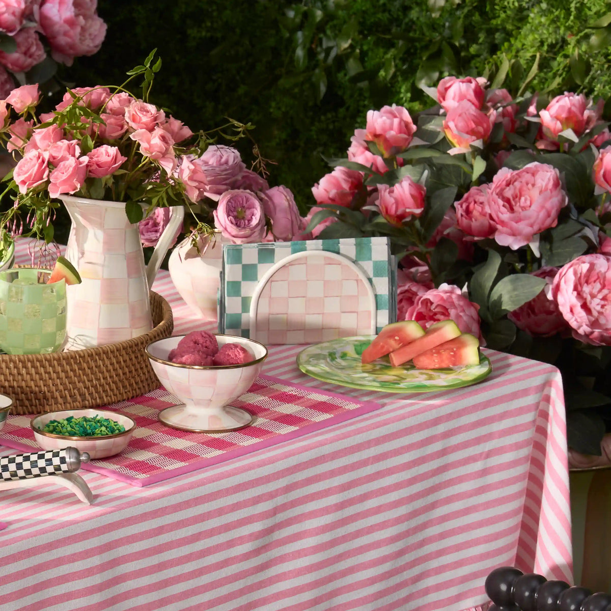 Rosy Check Napkin Holder