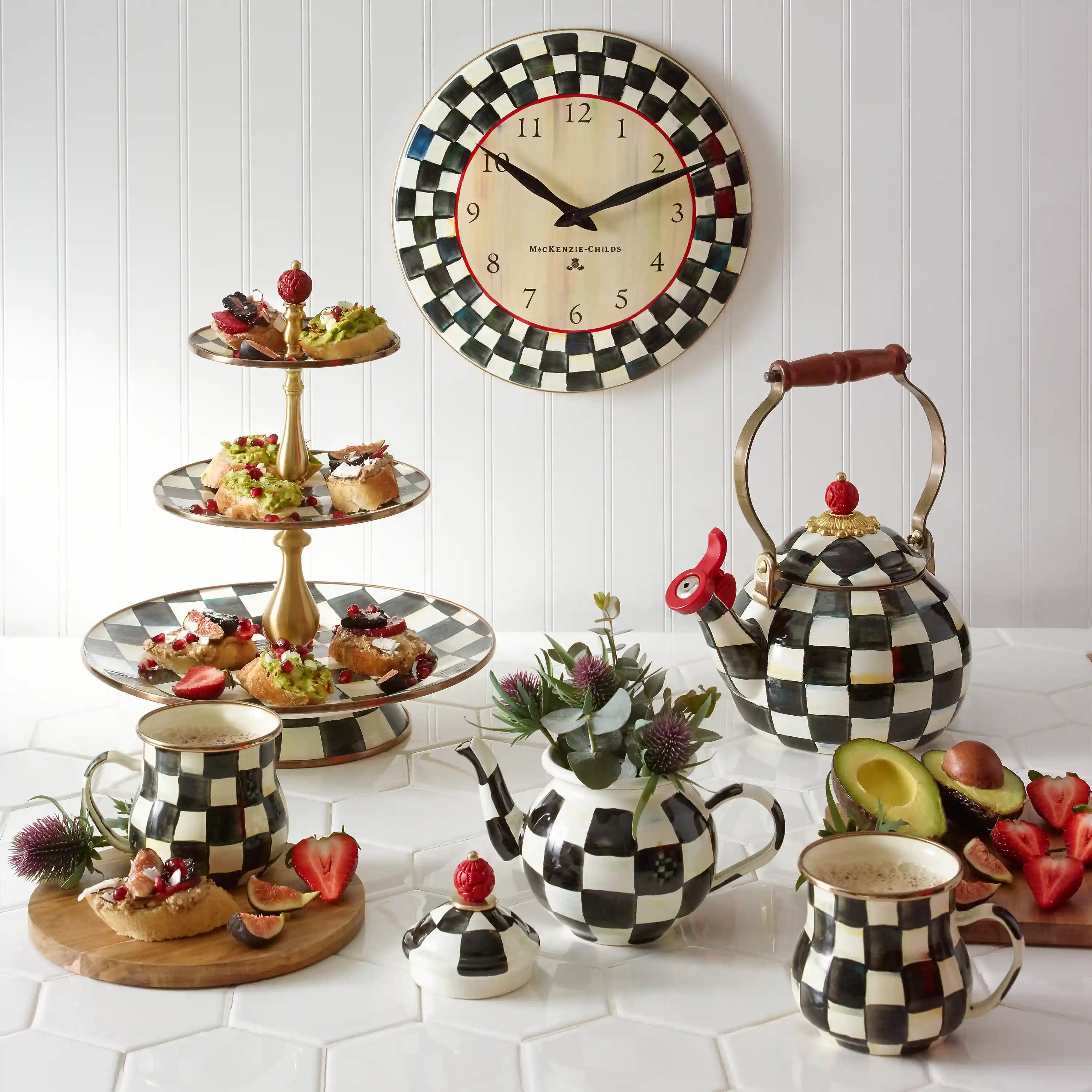 Violet Check Whistling Tea Kettle