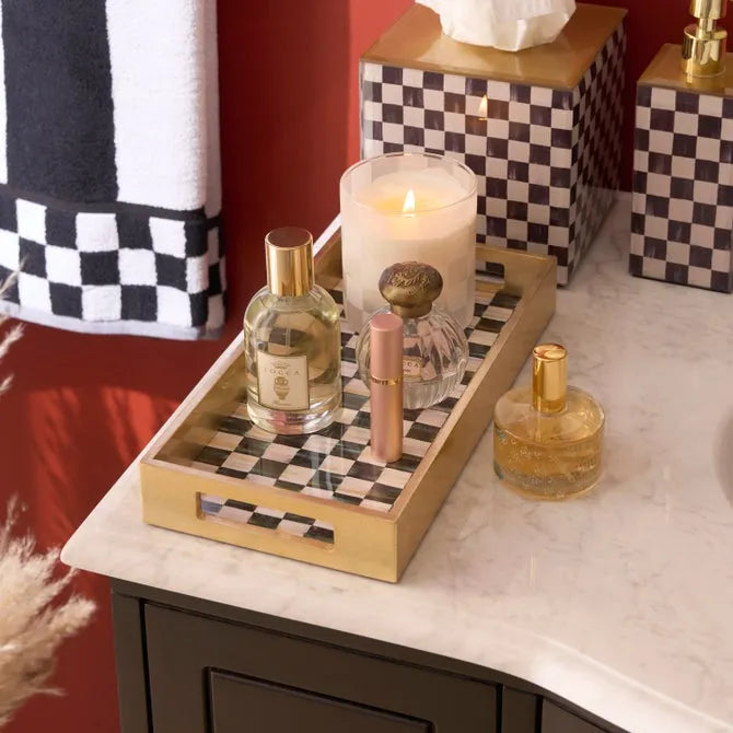 Courtly Check Glass Vanity Tray