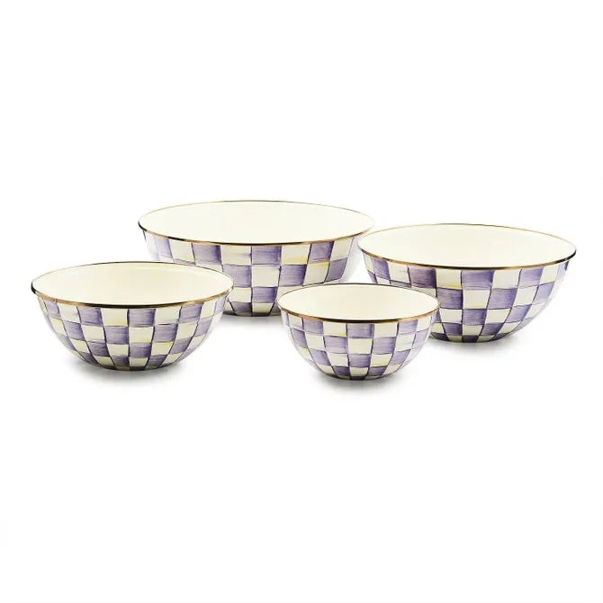 Violet Check Small Everyday Bowl