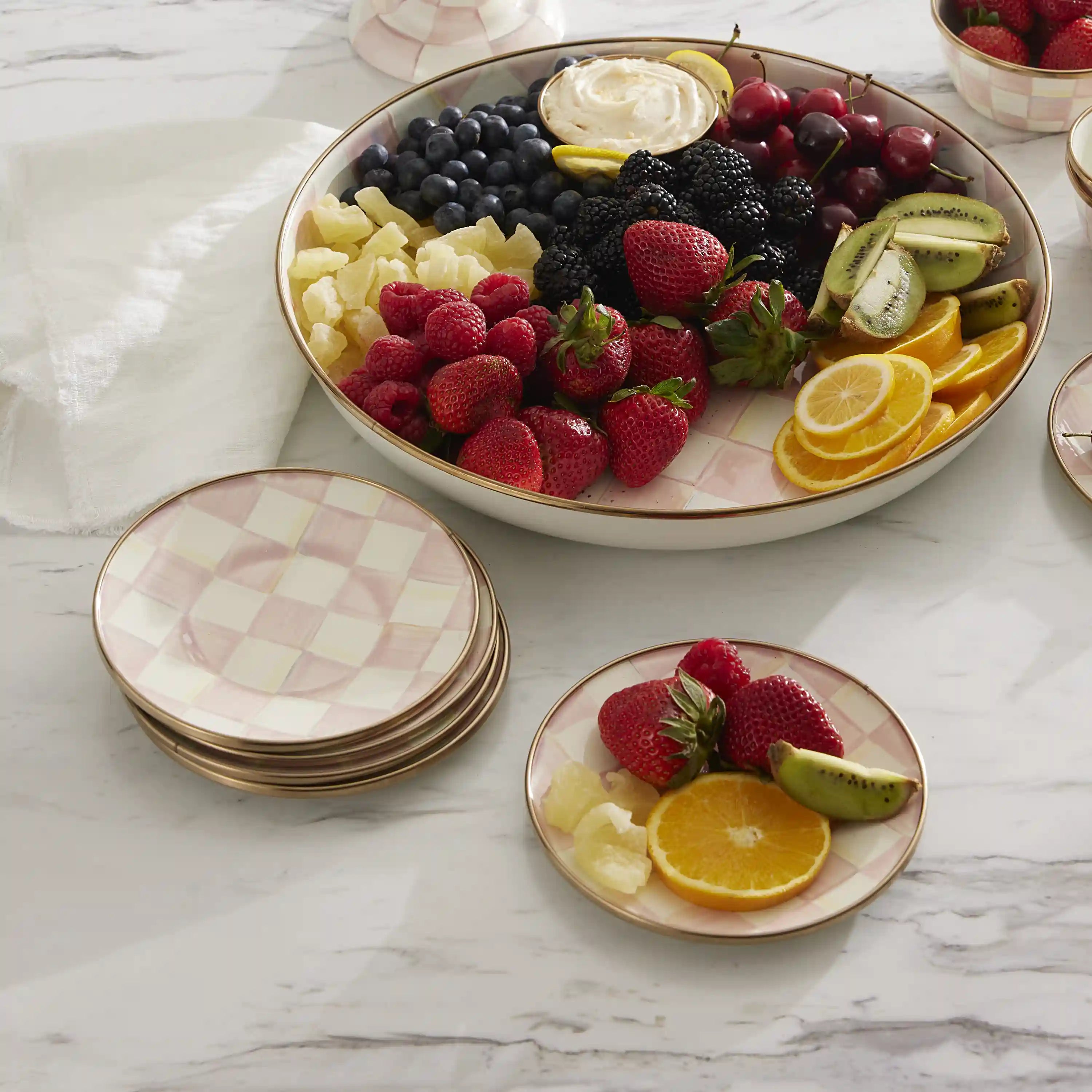 Courtly Check Appetizer Plates, Set of 4