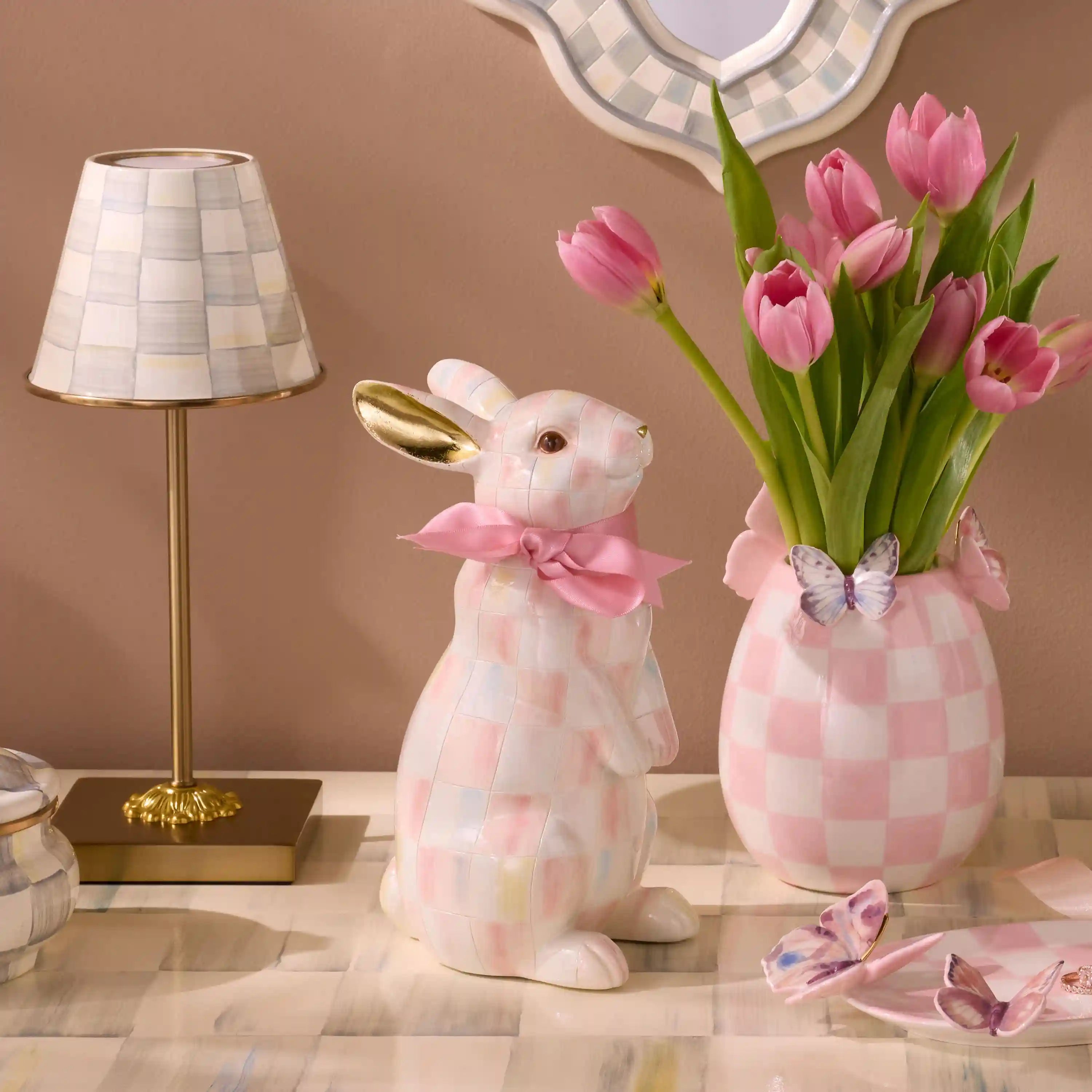 Sterling Check Resting Bunny