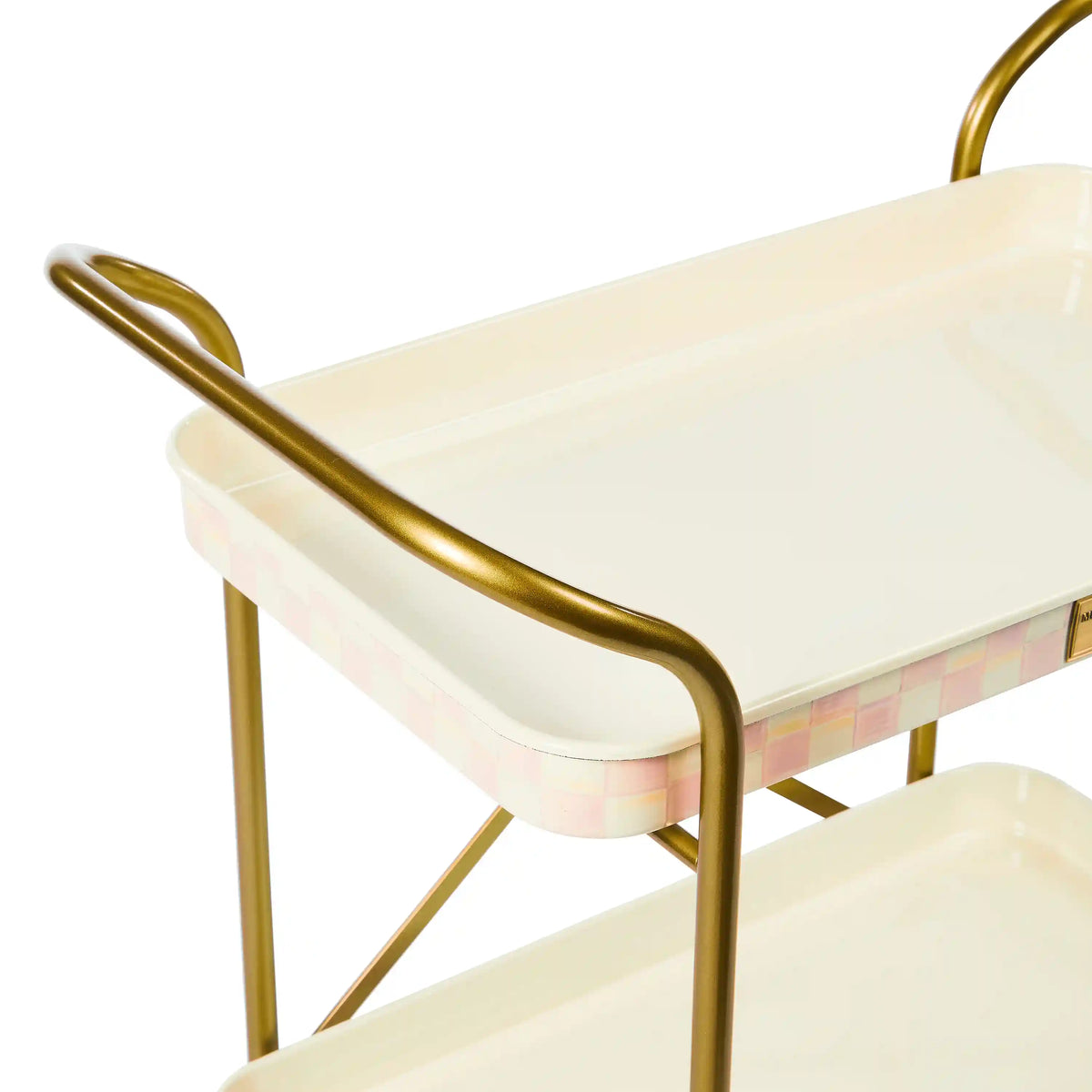 Violet Check 2-Tier Kitchen Cart