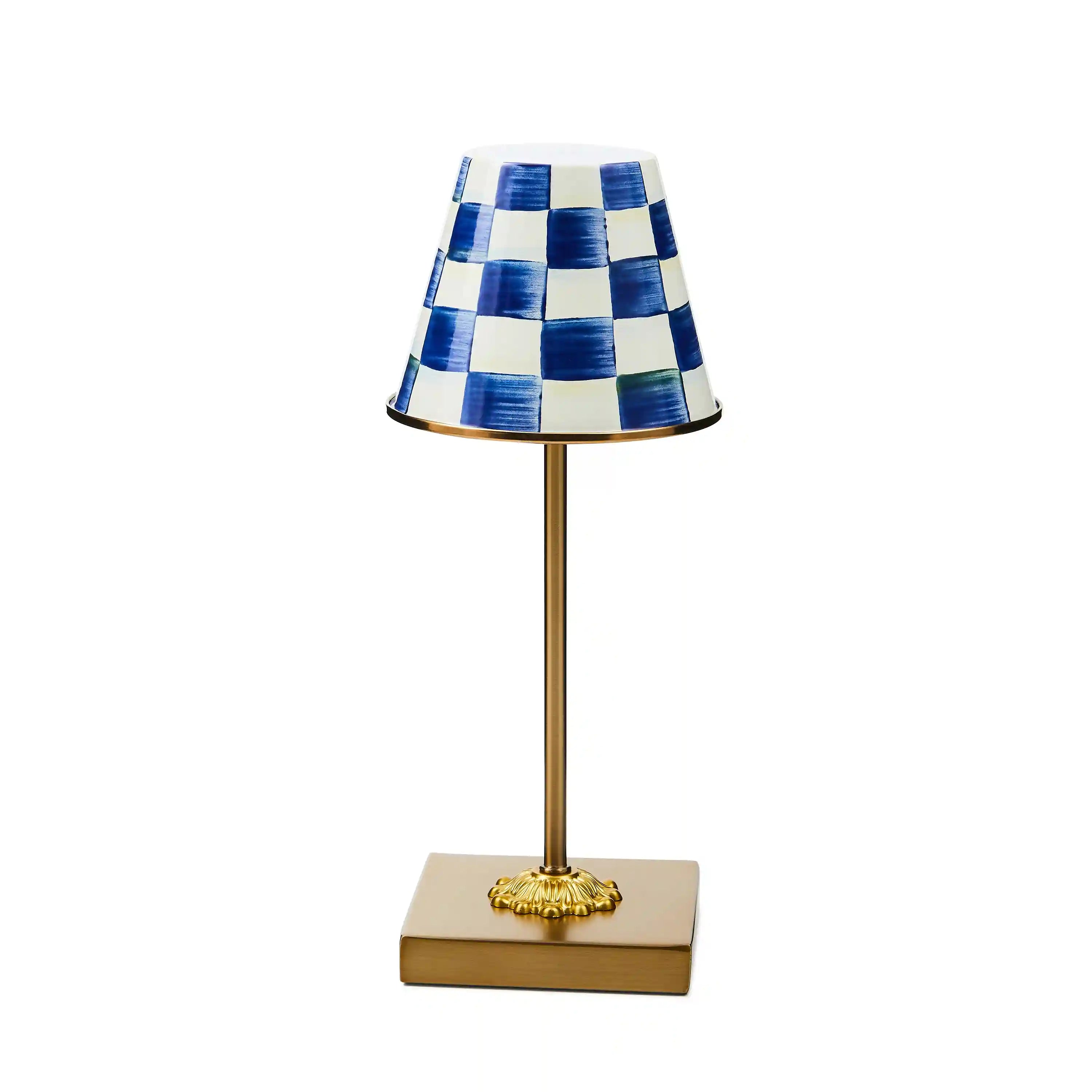 Violet Check LED Rechargeable Cafe Table Lamp