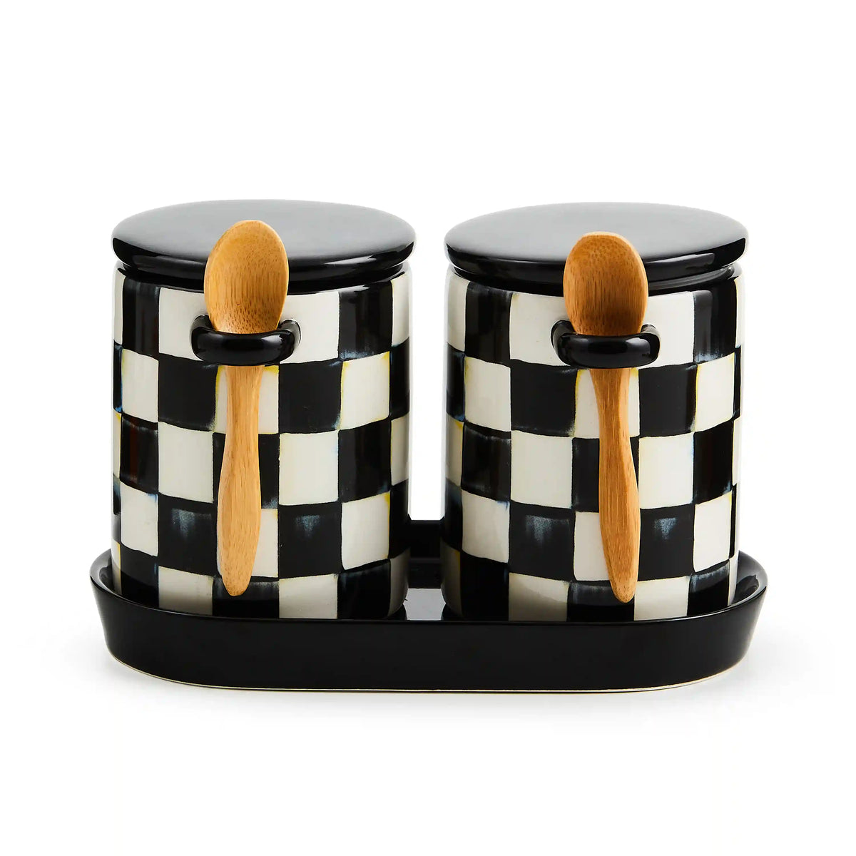 Rosy Check Farmhouse Canisters, Set of 2