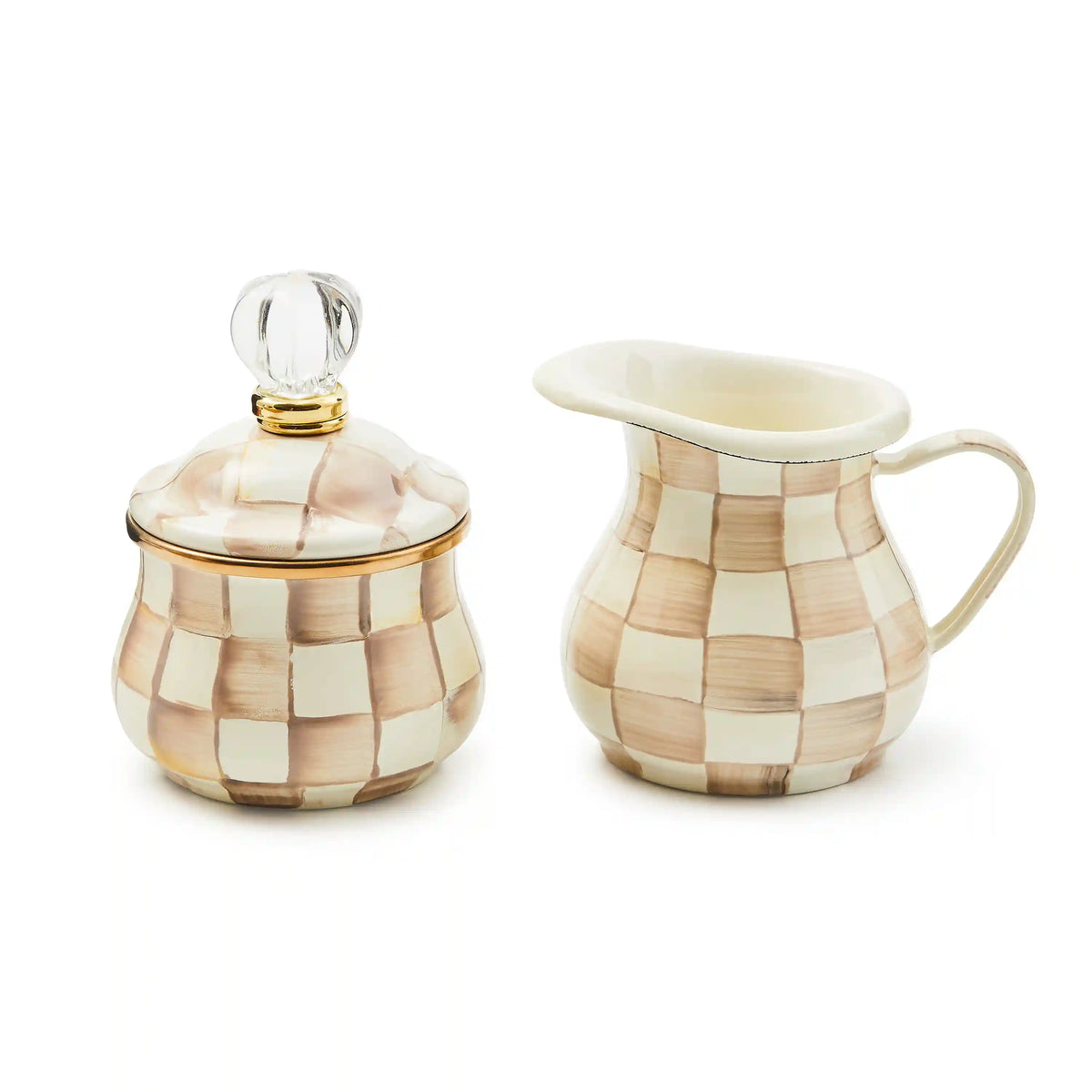 Sky Check Lidded Sugar Bowl