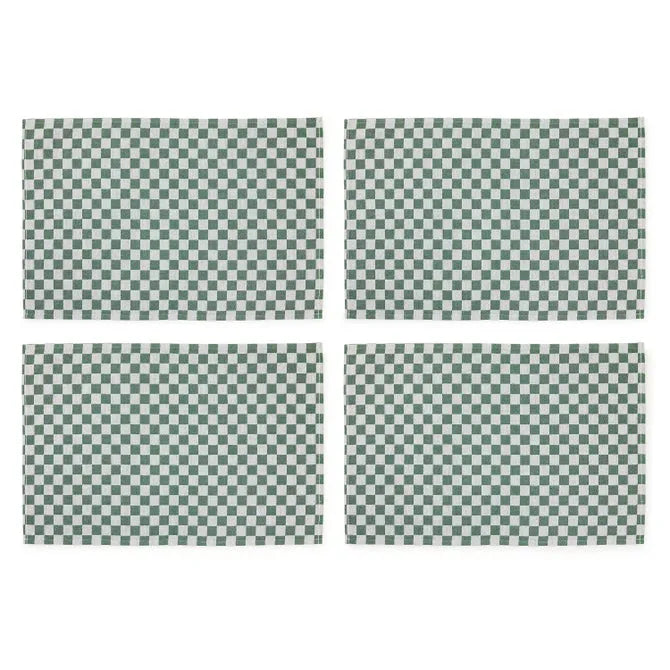 Dark Green Check Placemat, Set of 4